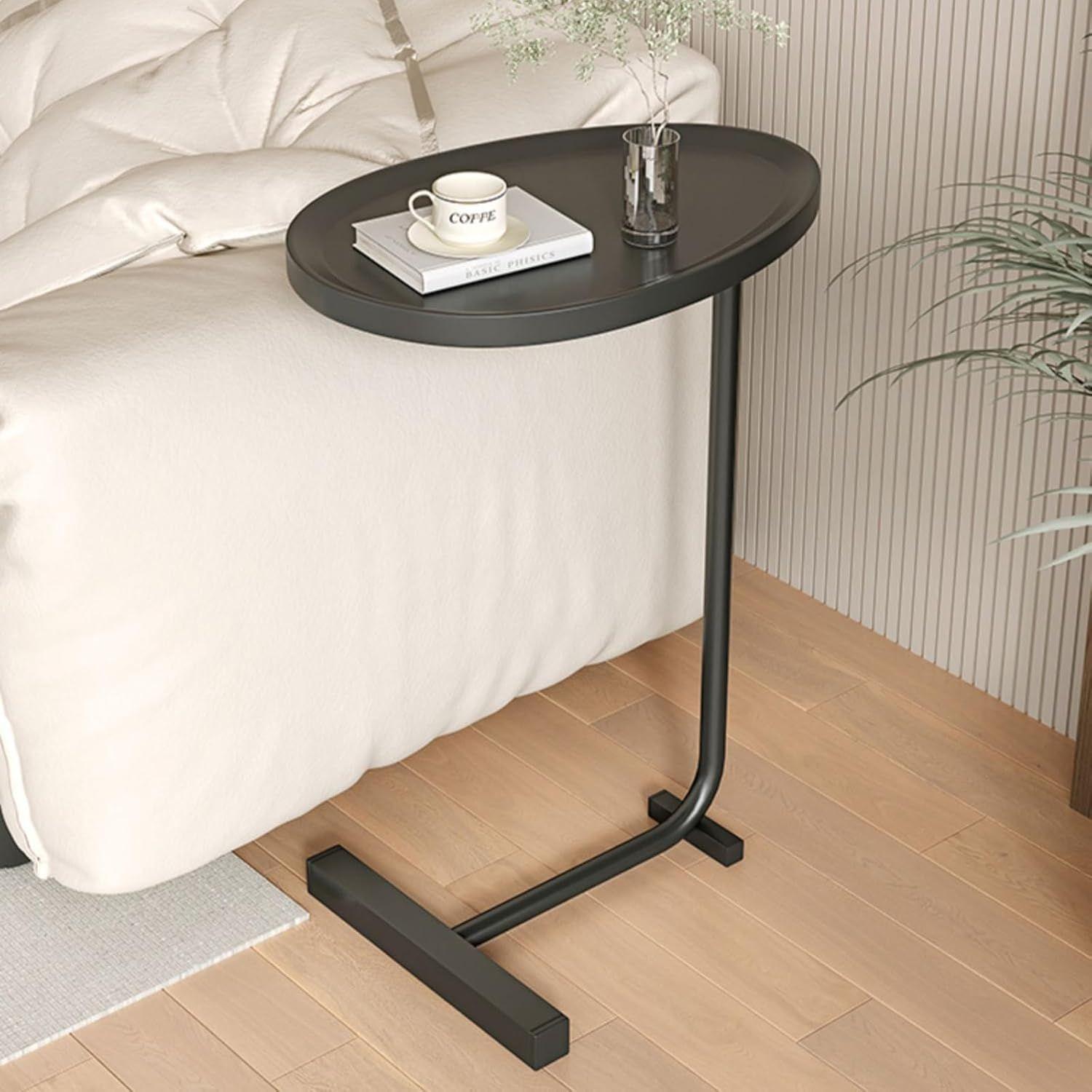 Mesa Auxiliar Lateral De Pedestal Negro-6