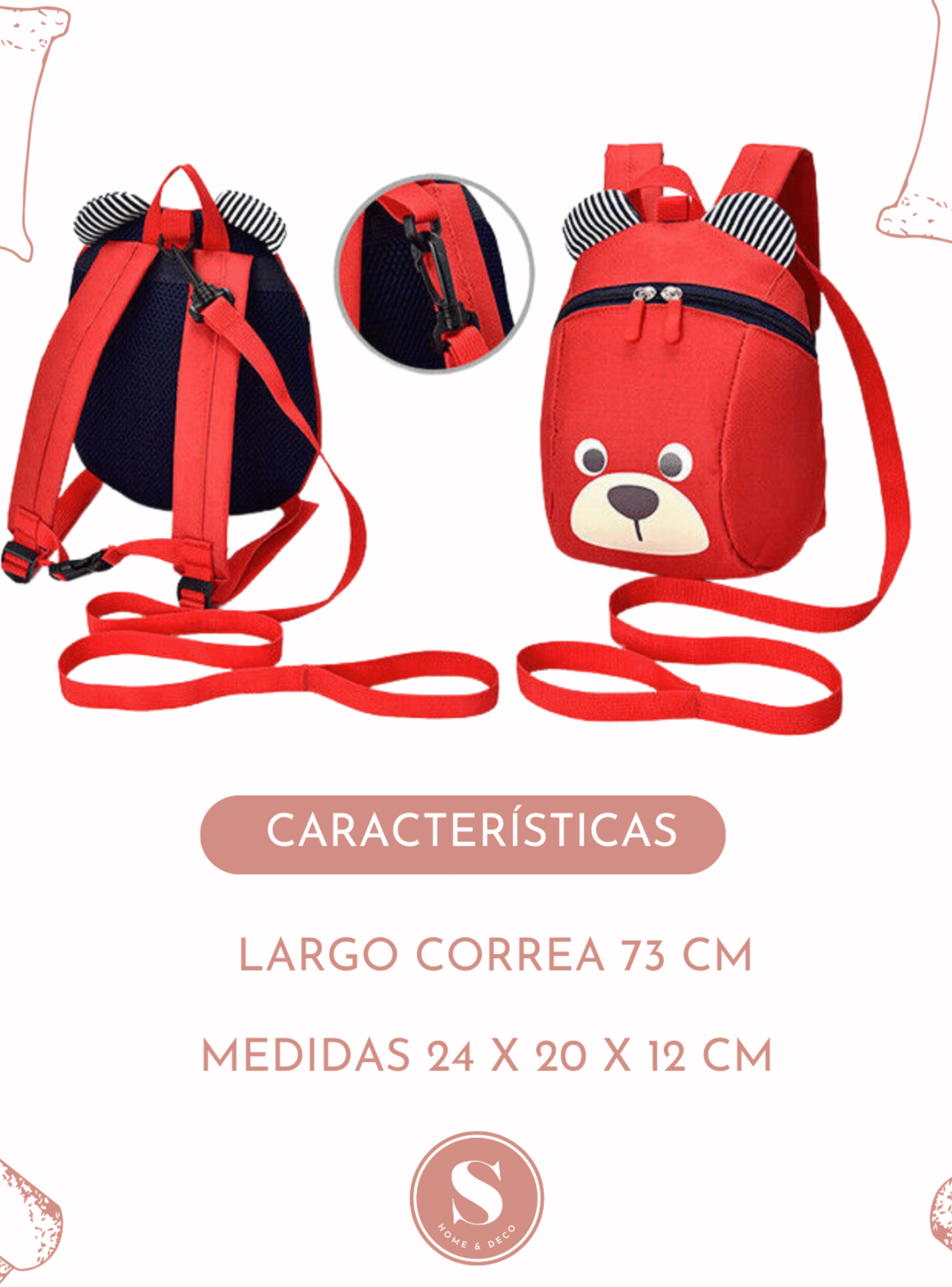 Mochila con Arnés Seguridad Anti Perdida Niño Bebé-3