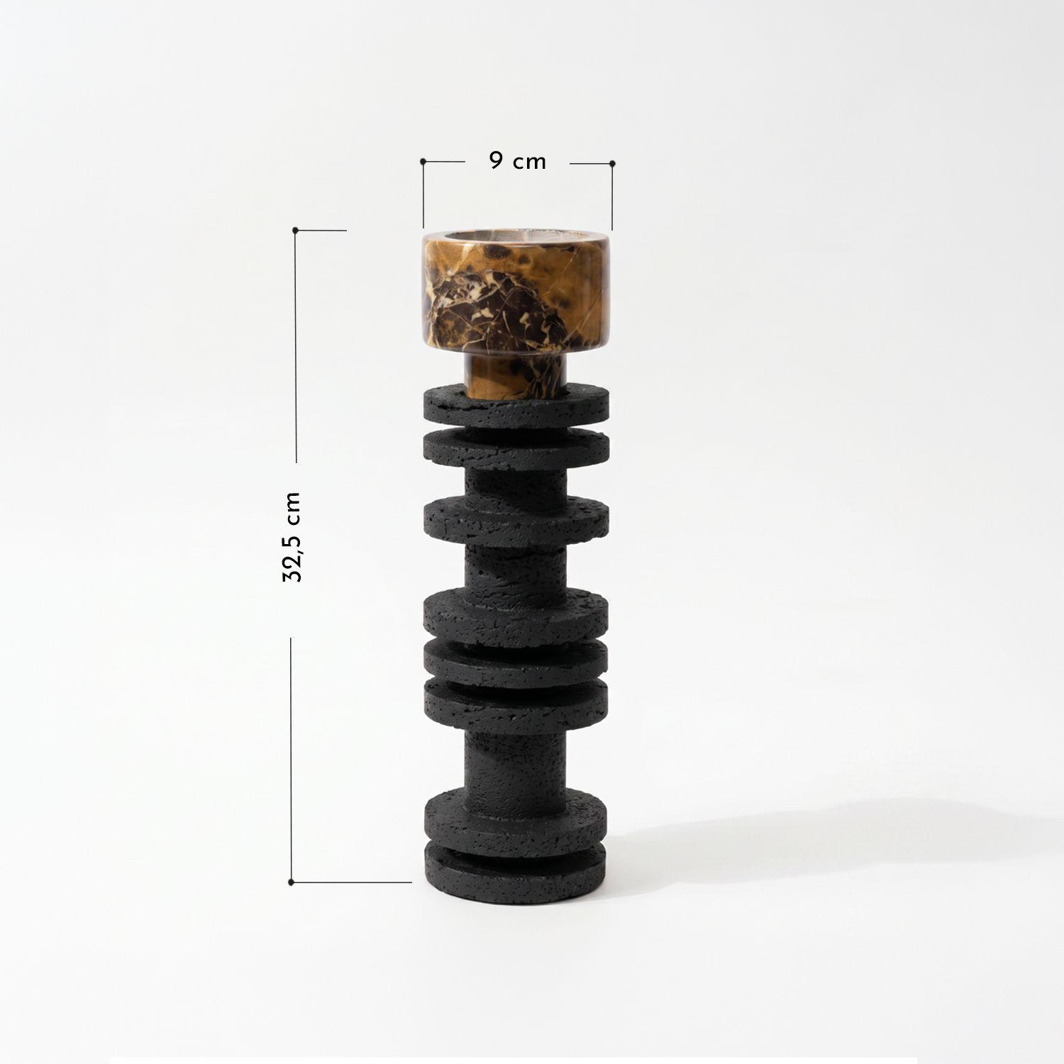 Candelabro Torre Decorativa Travertino Onyx Grande-2