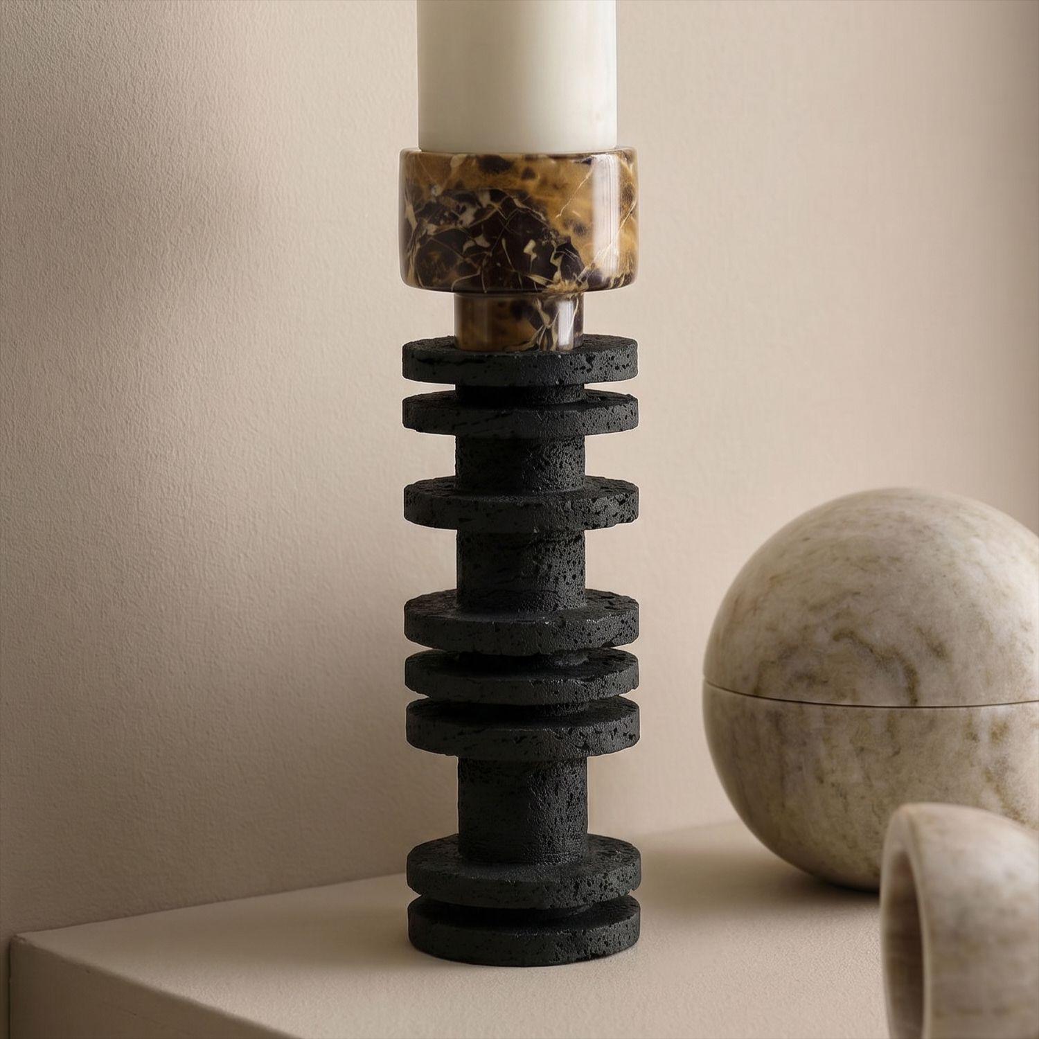 Candelabro Torre Decorativa Travertino Onyx Grande-6