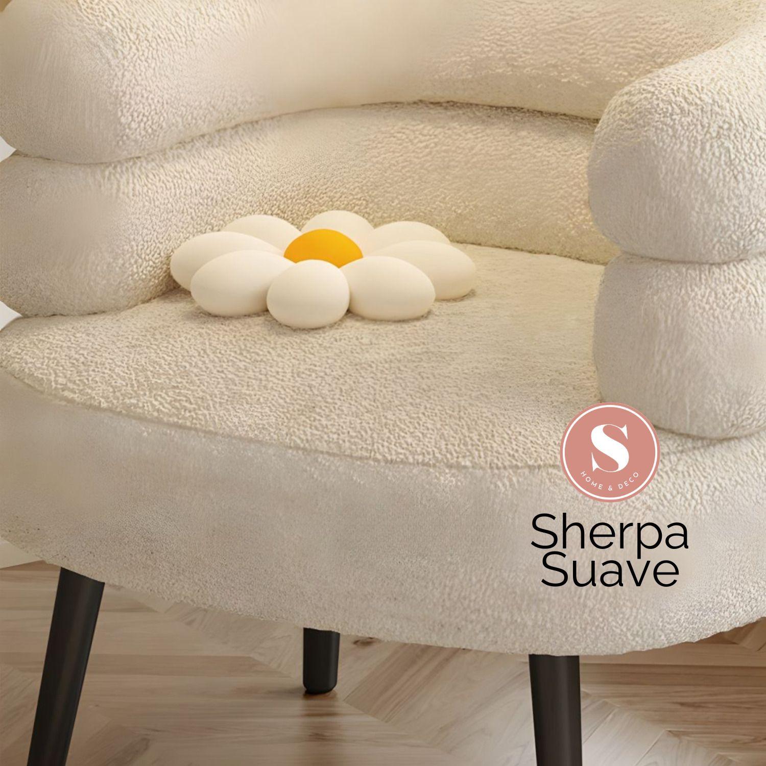 Sitial Sala De Estar Blanco Sherpa Curvo-5