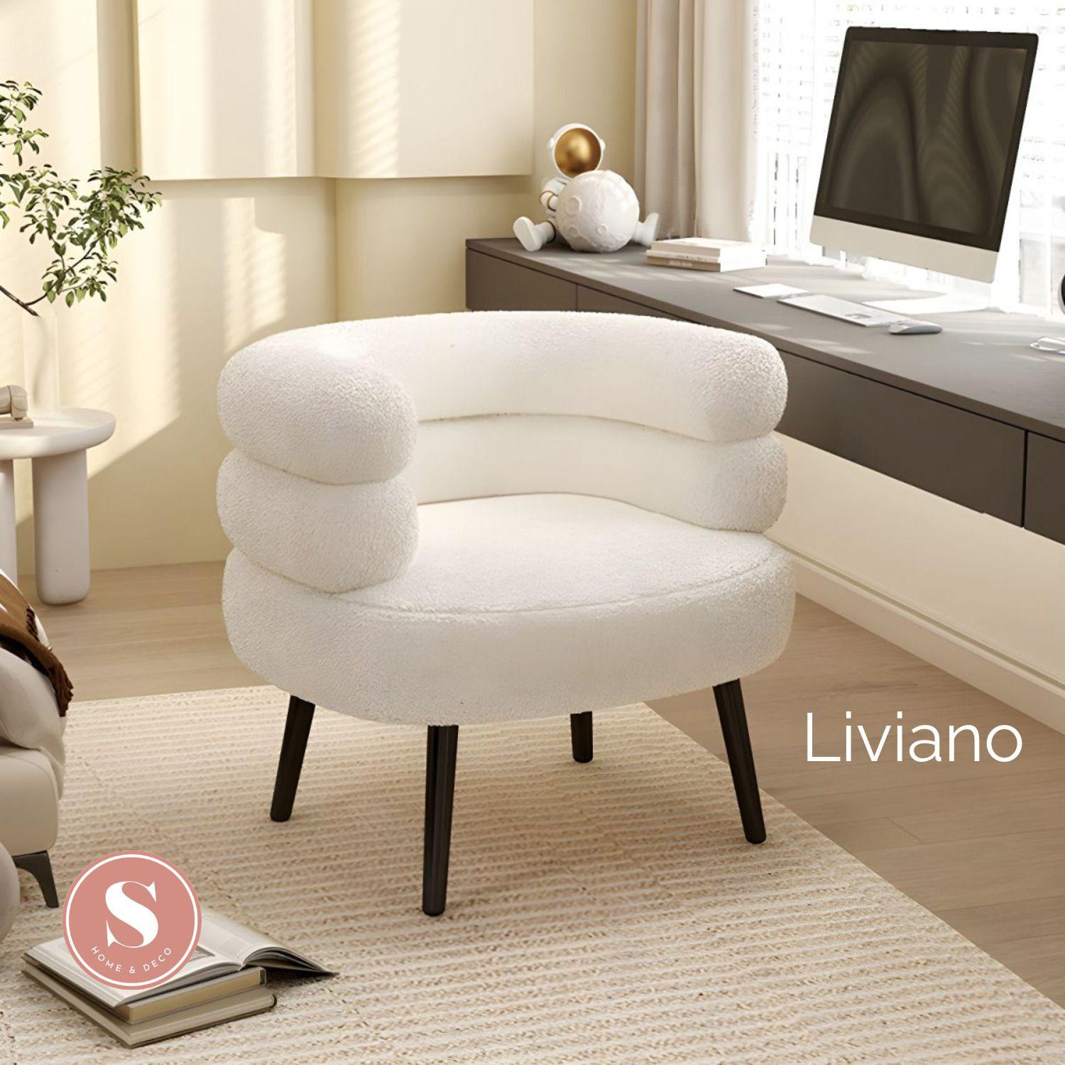 Sitial Sala De Estar Blanco Sherpa Curvo-6