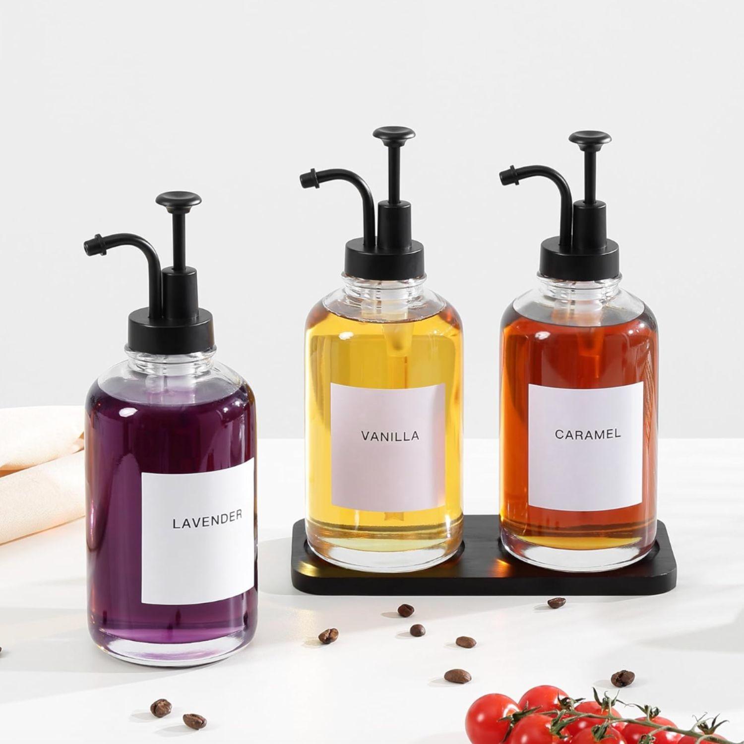 Dispensadores de Vidrio 500ml Botella Luxe Set 2un Negro-3