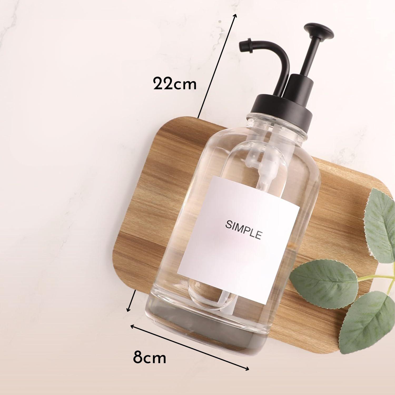 Dispensadores de Vidrio 500ml Botella Luxe Set 2un Negro-6