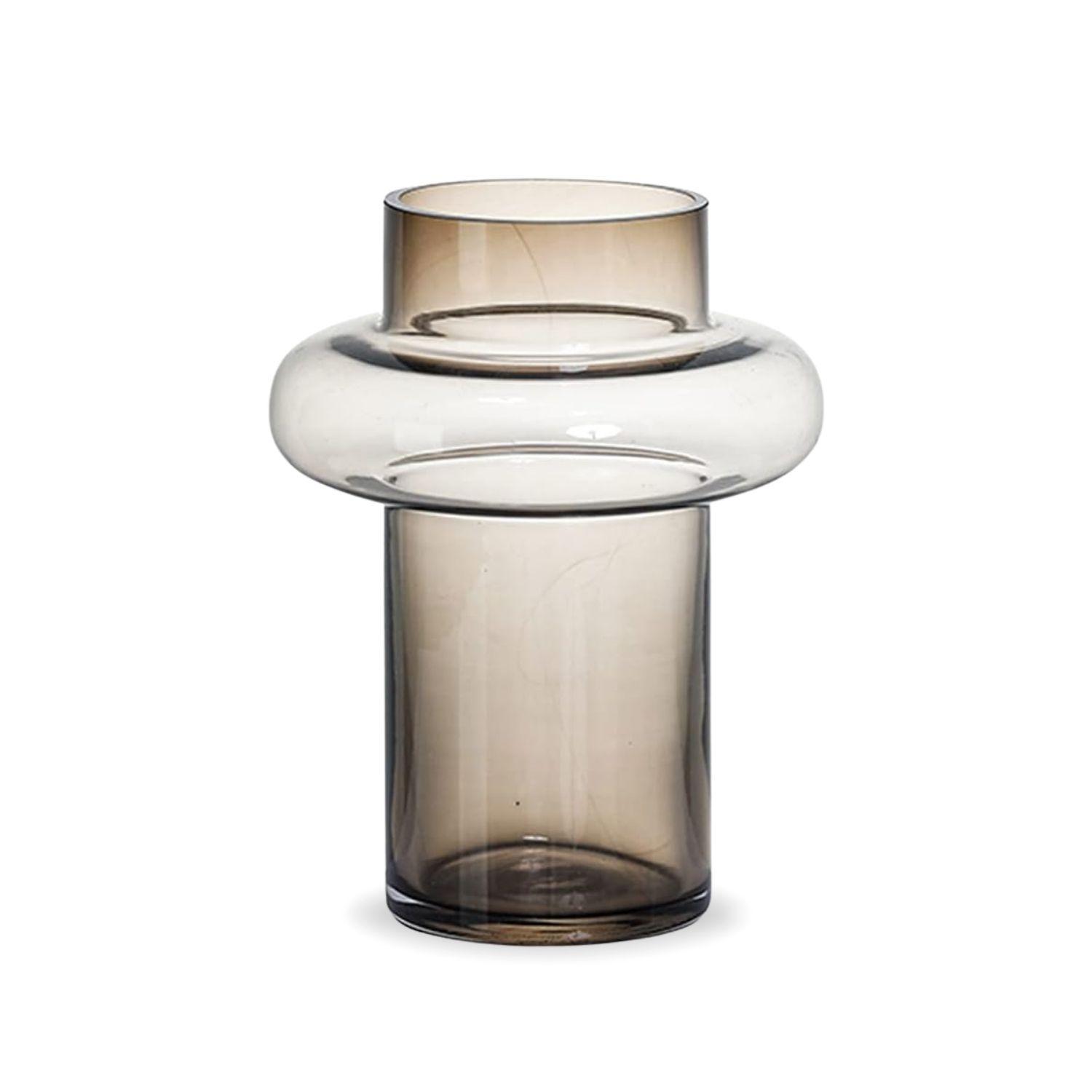 Florero de Vidrio Anillo Ambar Gastado Figura Deco-8