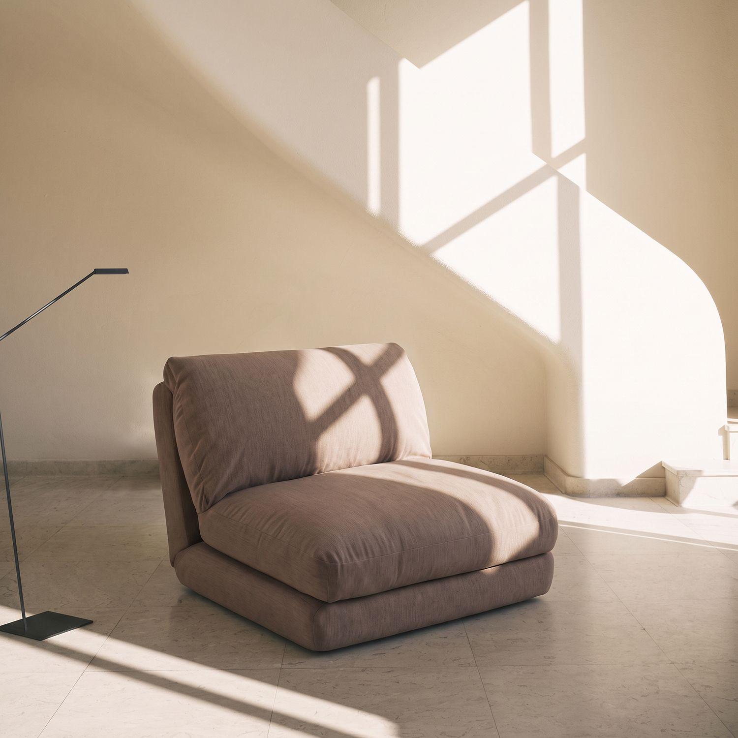 Sofá Cama Plegable Individual Lino Color Coffee Café 1 Cuerpo-0