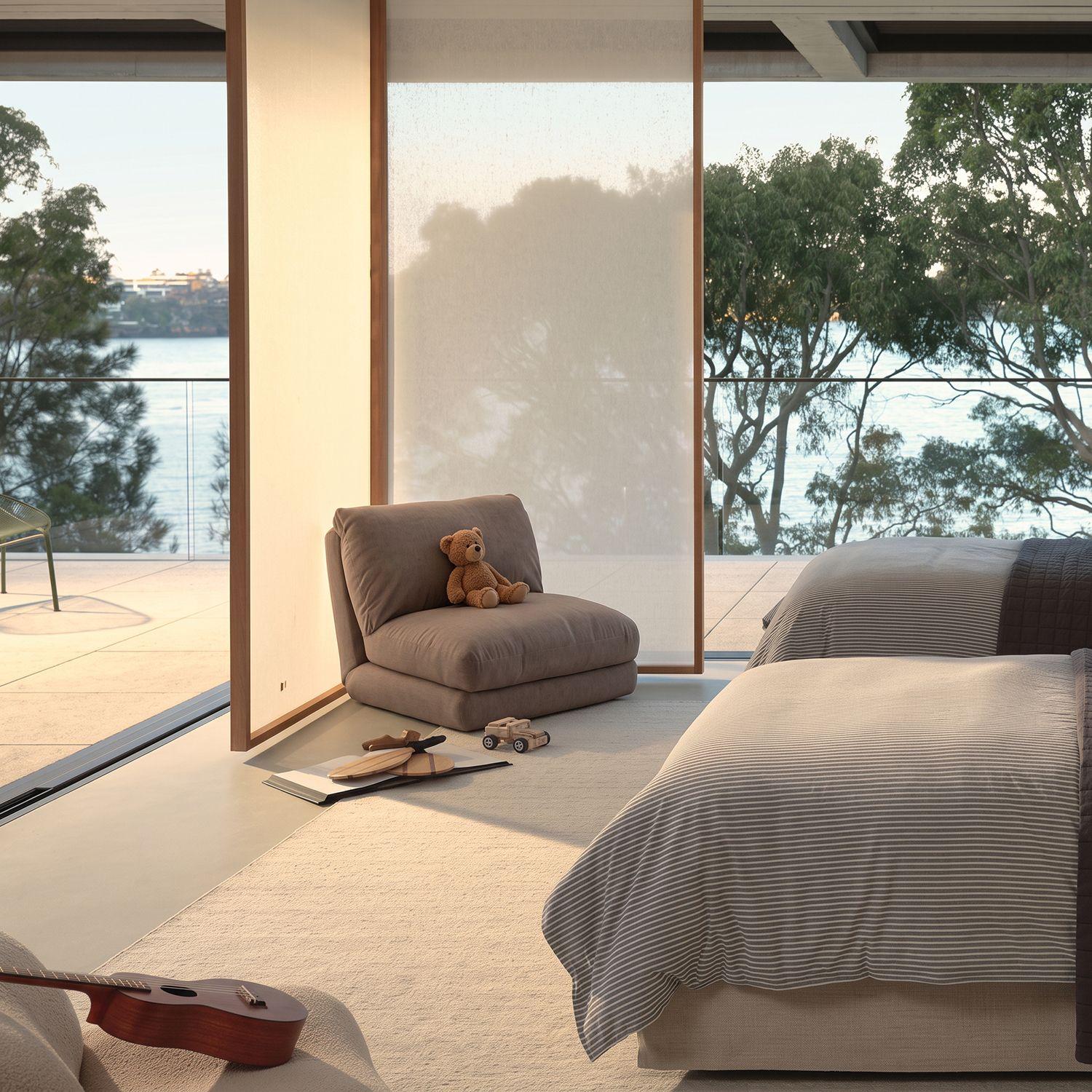 Sofá Cama Plegable Individual Lino Color Coffee Café 1 Cuerpo-5