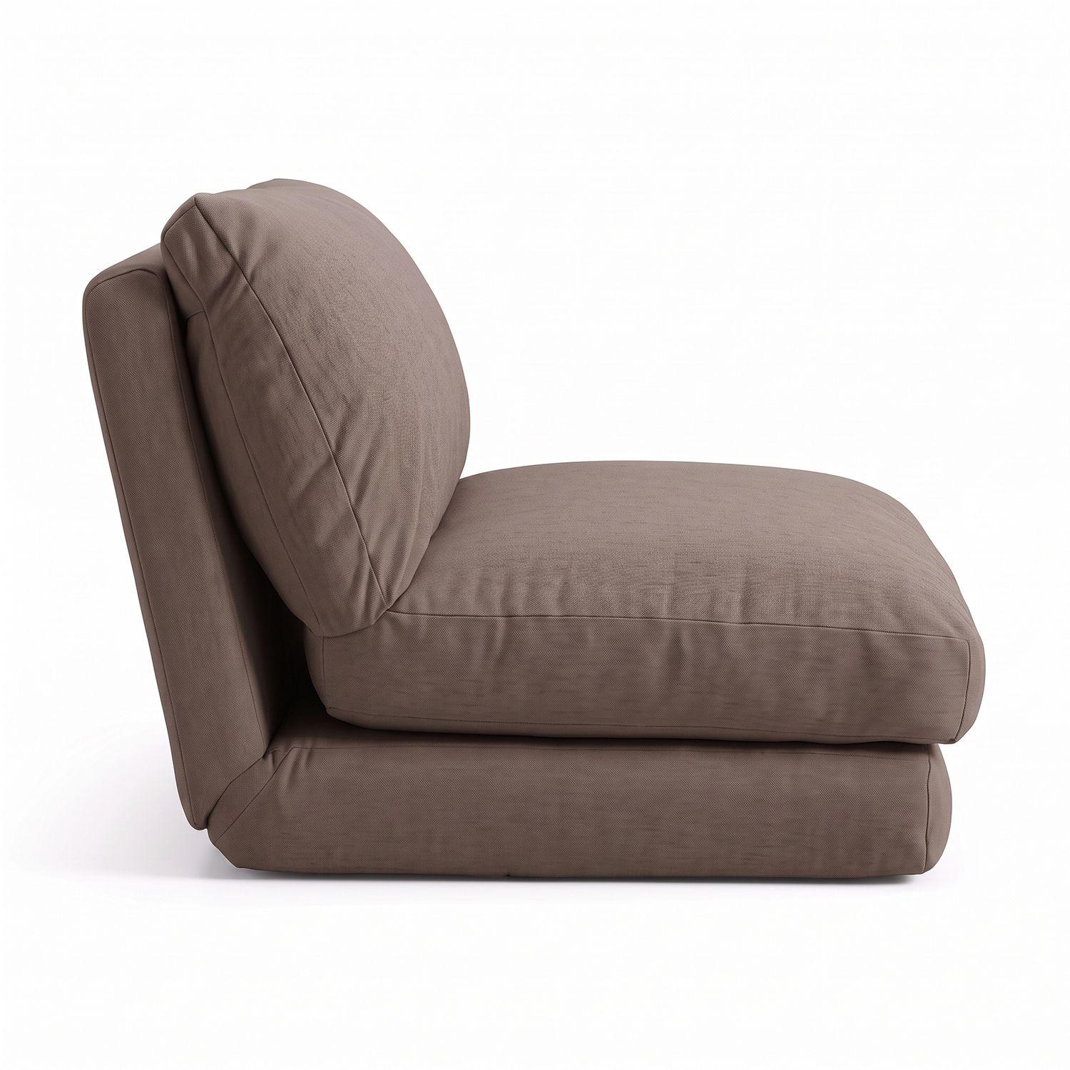 Sofá Cama Plegable Individual Lino Color Coffee Café 1 Cuerpo-7