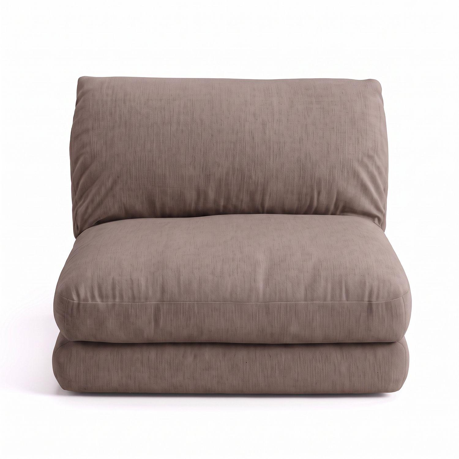 Sofá Cama Plegable Individual Lino Color Coffee Café 1 Cuerpo-8