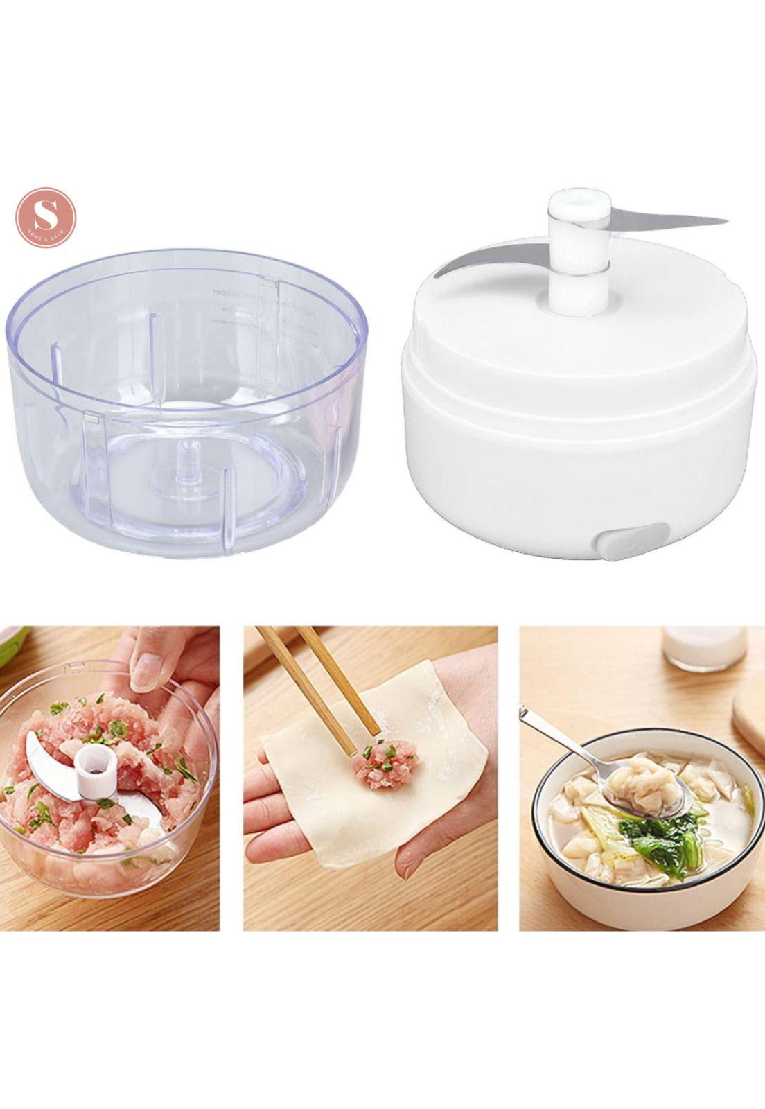 Mini Picador de Verduras de Carga USB Rosa-3