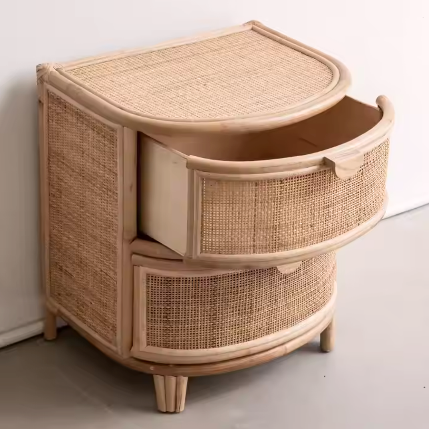 Velador Mesa de Noche Rattan Cajones-3