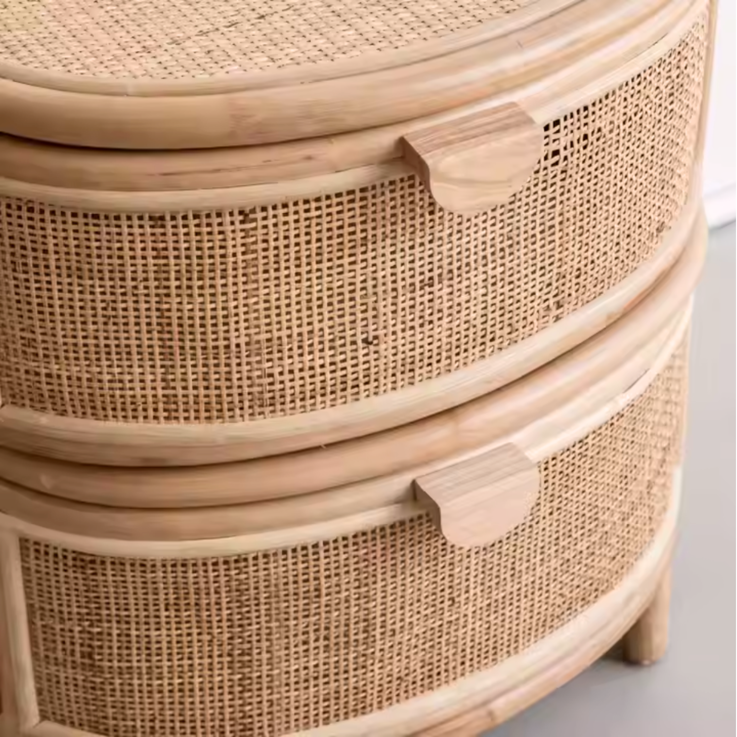 Velador Mesa de Noche Rattan Cajones-5