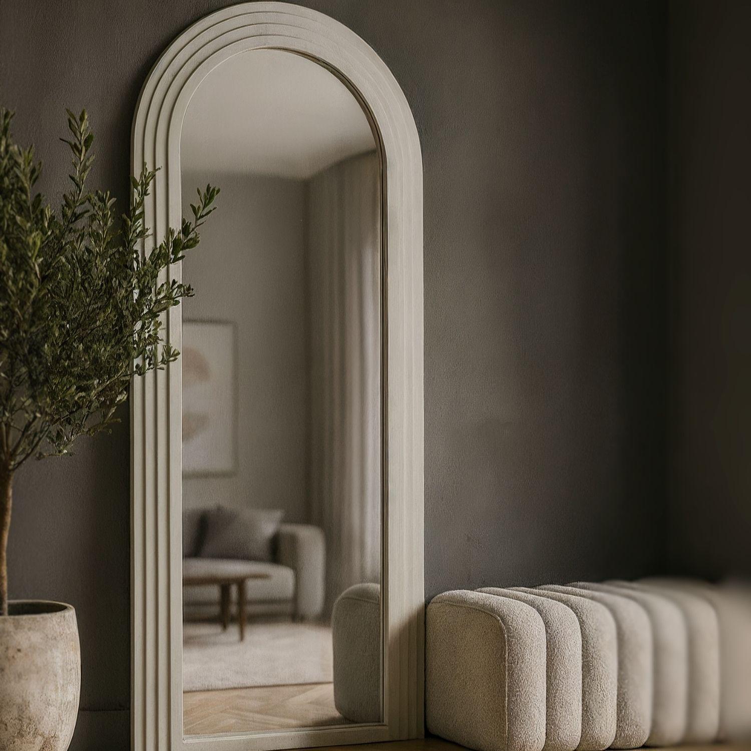 Espejo Arco Escalonado Beige Cuerpo Entero 200x100cm-1