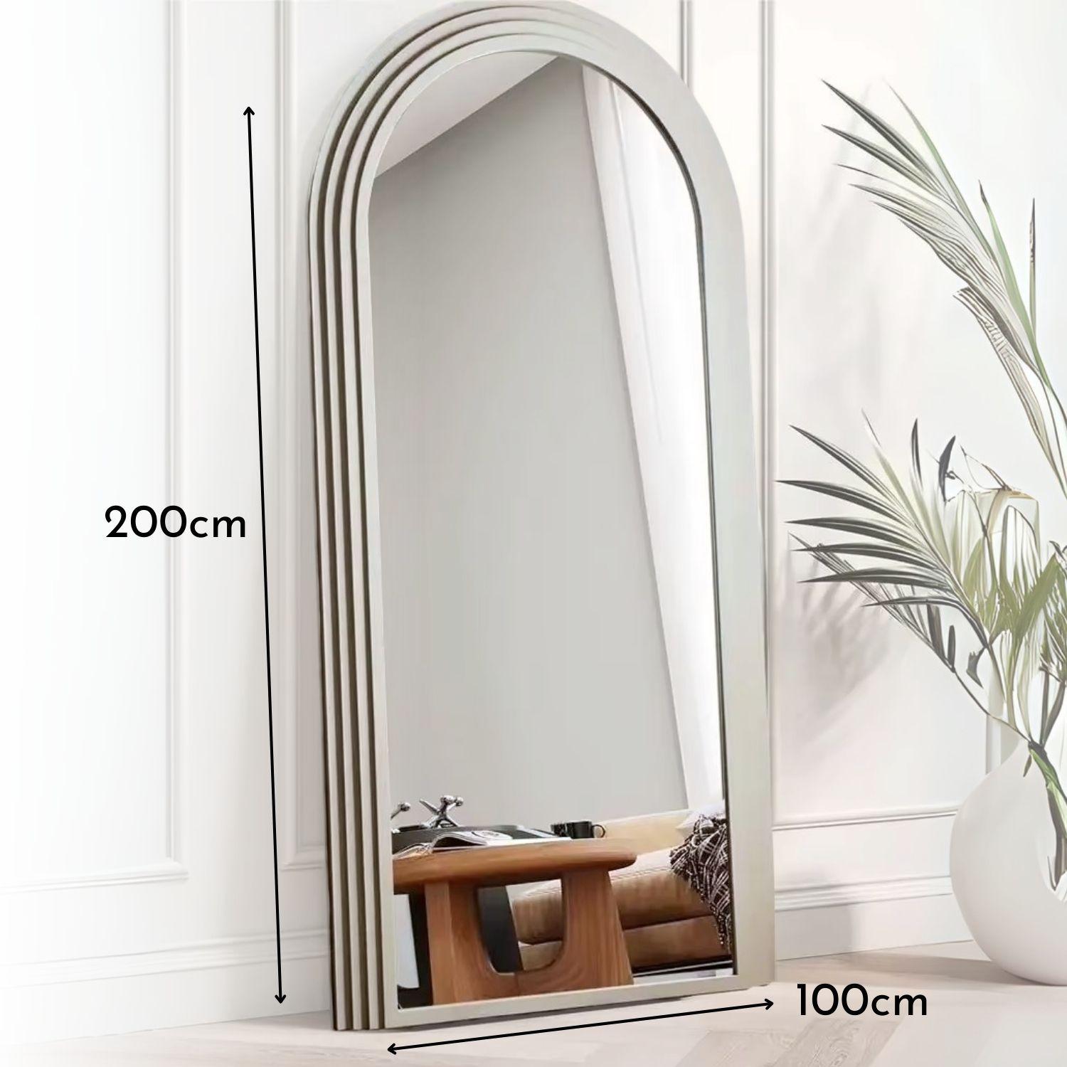 Espejo Arco Escalonado Beige Cuerpo Entero 200x100cm-3