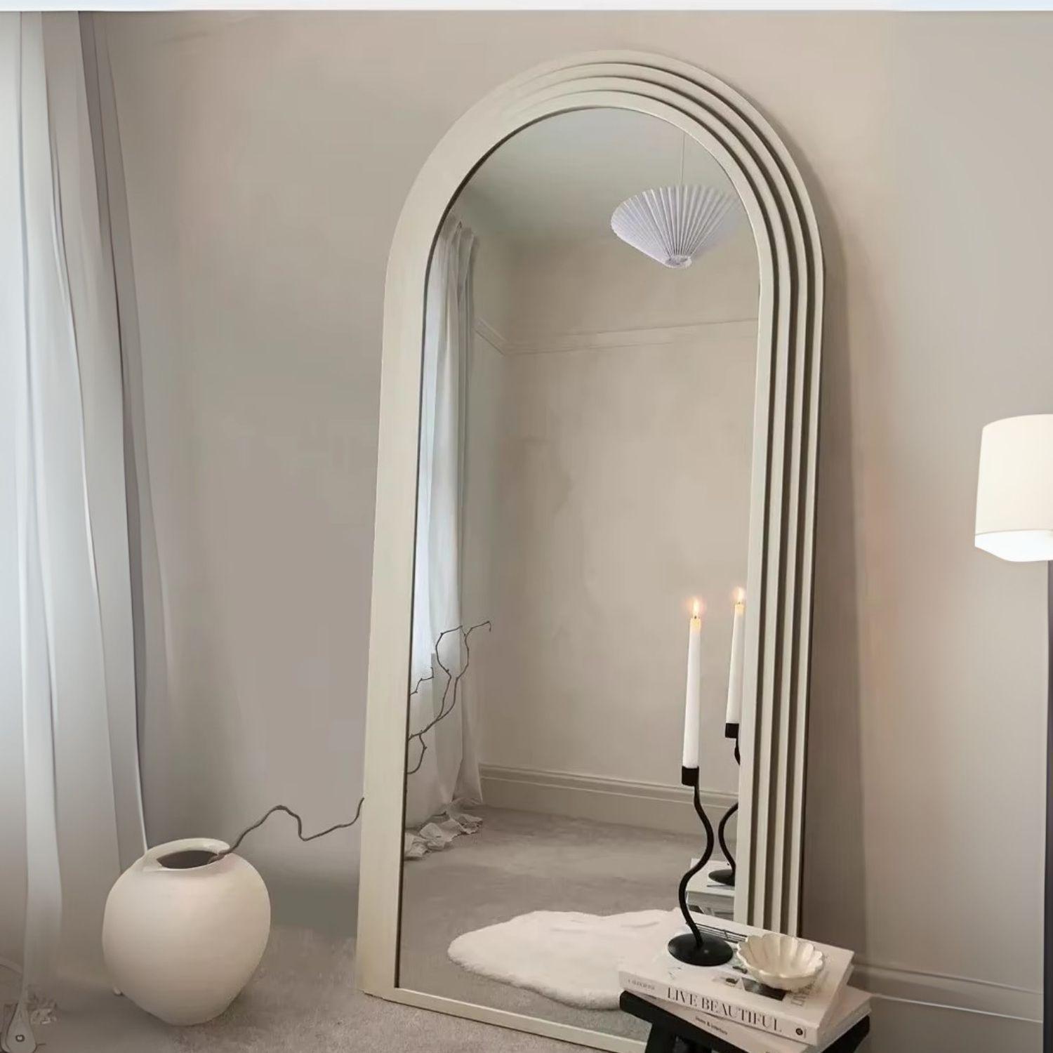 Espejo Arco Escalonado Beige Cuerpo Entero 200x100cm-4