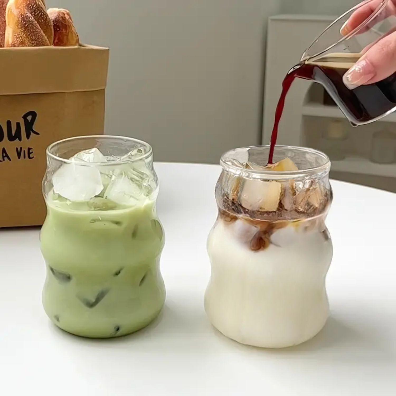 4 Vasos Alto Diseño Ondas Bebidas Y Coctel Vidrio 510ml-2