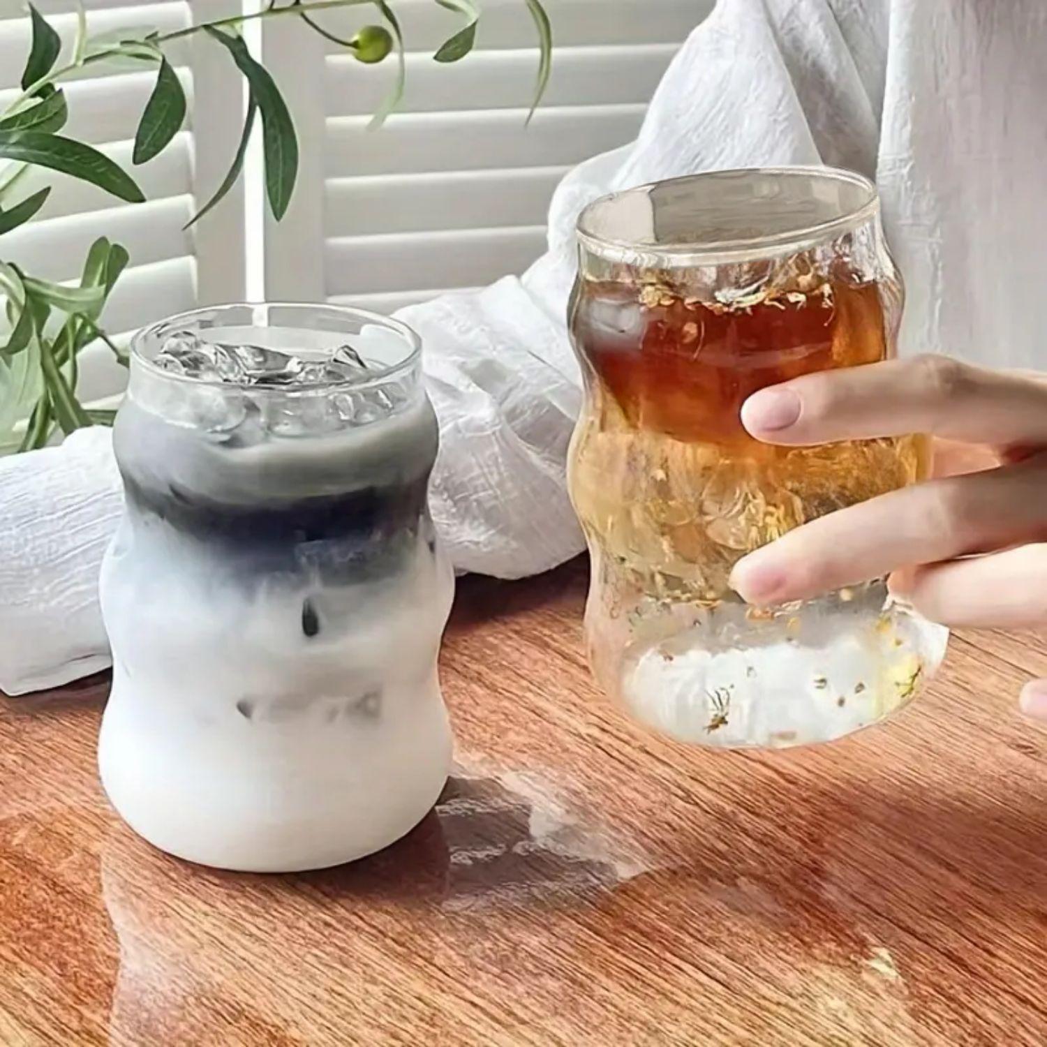 4 Vasos Alto Diseño Ondas Bebidas Y Coctel Vidrio 510ml-3