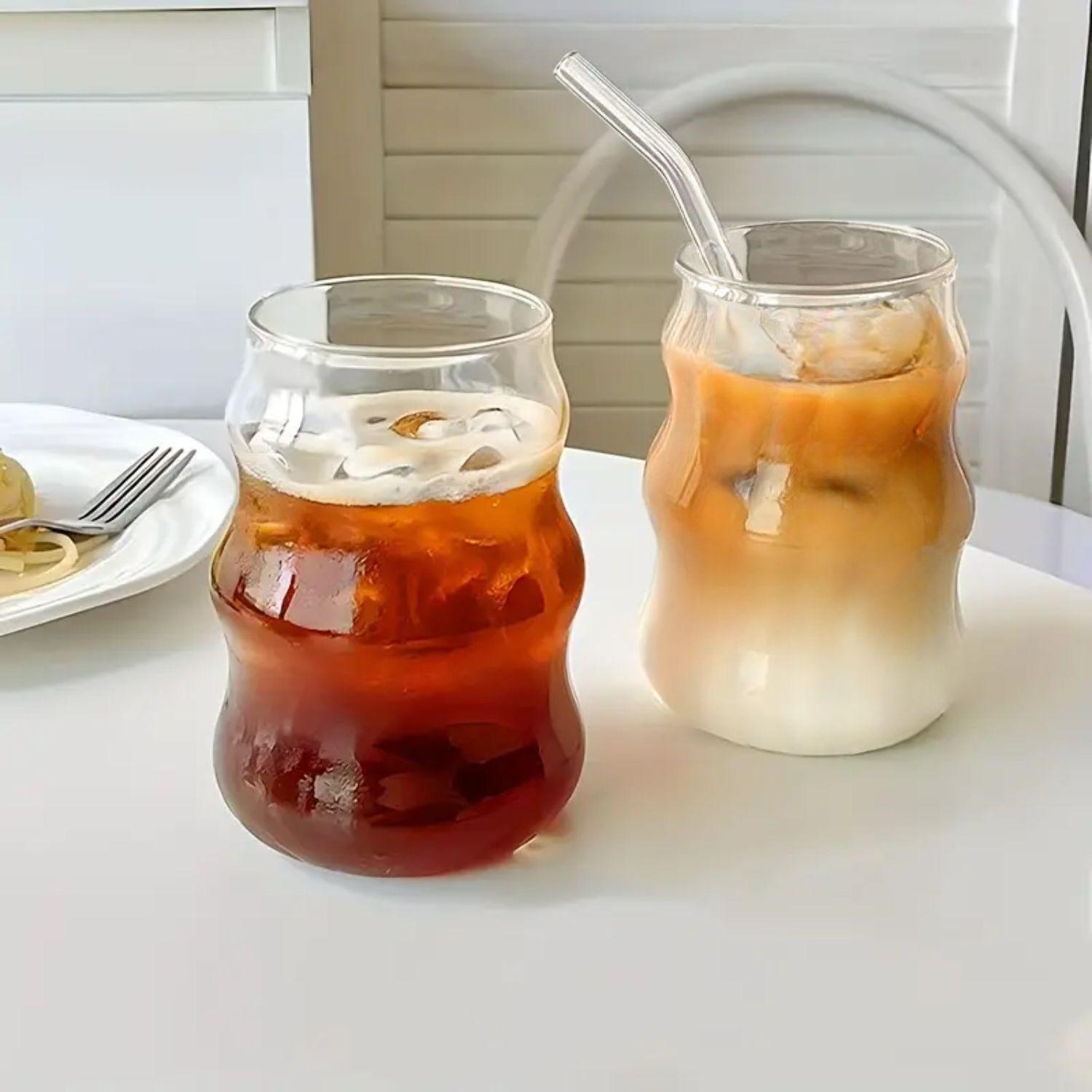 4 Vasos Alto Diseño Ondas Bebidas Y Coctel Vidrio 510ml-8