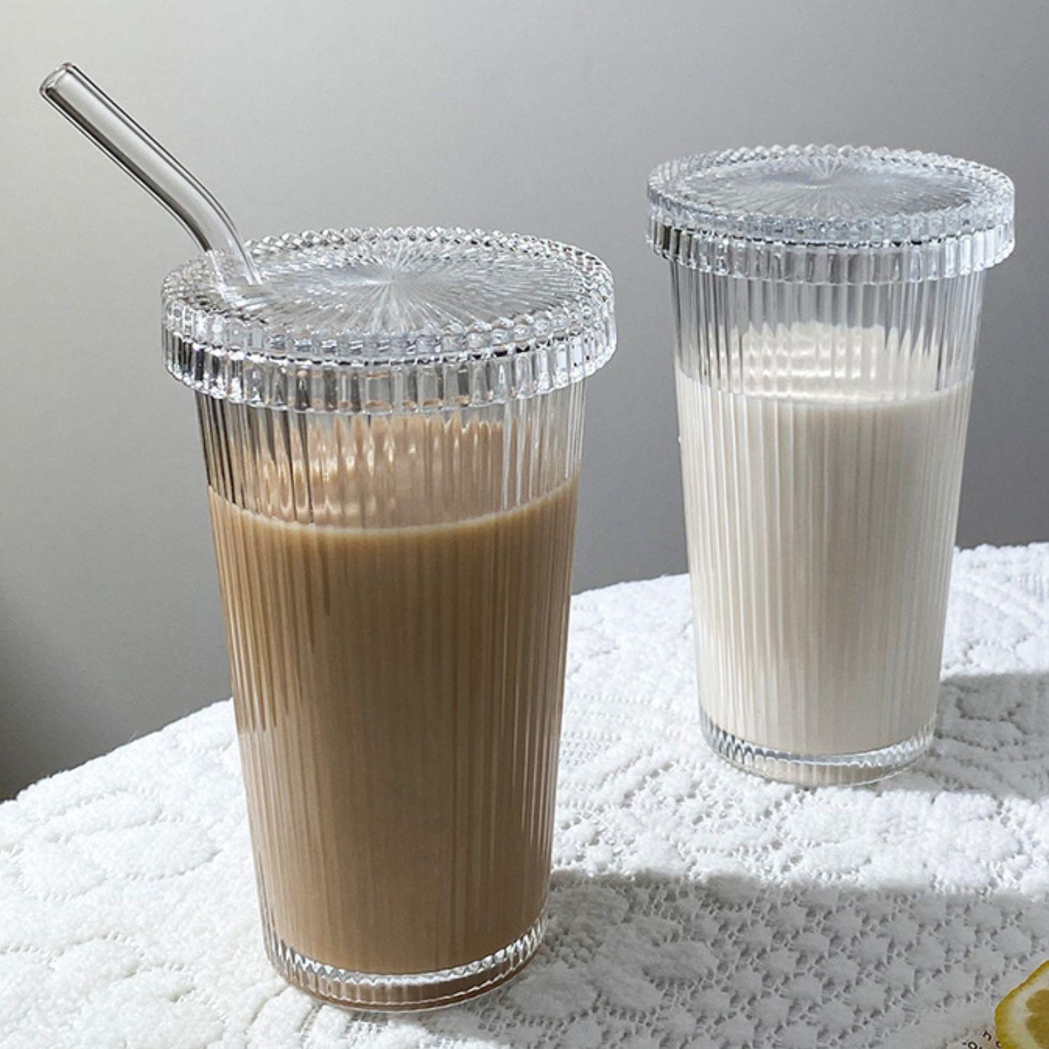 Set 2 Vasos Vidrio con Bombilla y Tapa Lineas 380ml-6