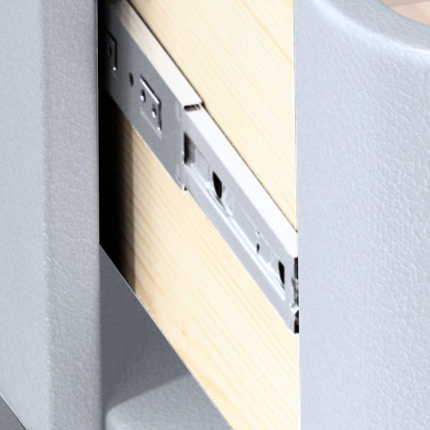 Velador Moderno Cajón Estilo Nórdico Blanco Blanco-4