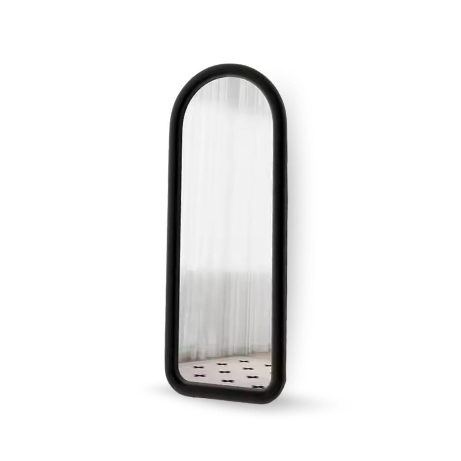 Espejo Curvo Cuerpo Entero Negro180x80cm Borde Tela-7