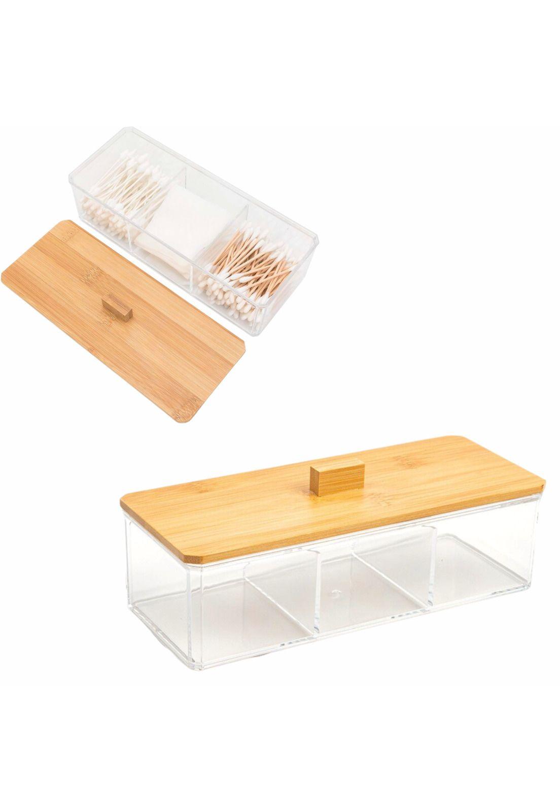 Organizador Cosmetiquero Caja Maquillaje Cosméticos Baño 3 Divisiones  -0