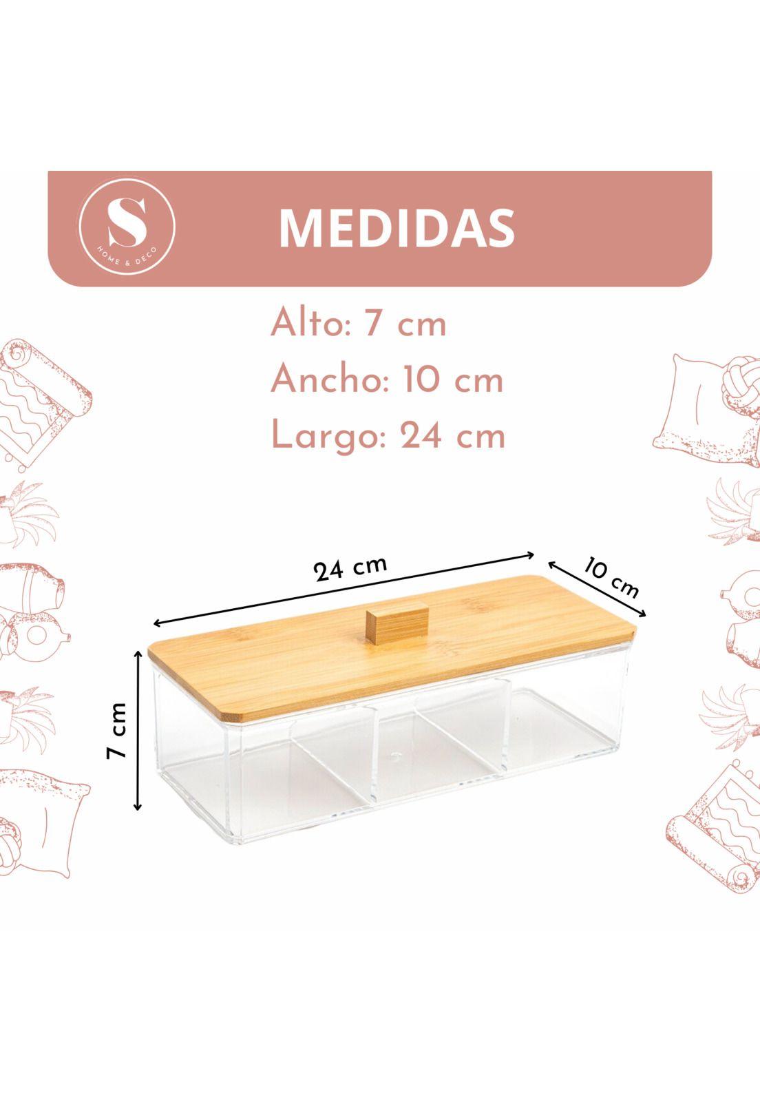 Organizador Cosmetiquero Caja Maquillaje Cosméticos Baño 3 Divisiones  -2