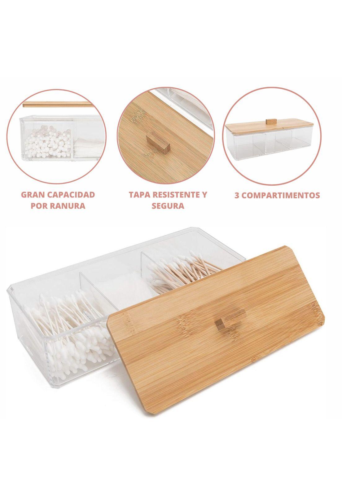 Organizador Cosmetiquero Caja Maquillaje Cosméticos Baño 3 Divisiones  -3