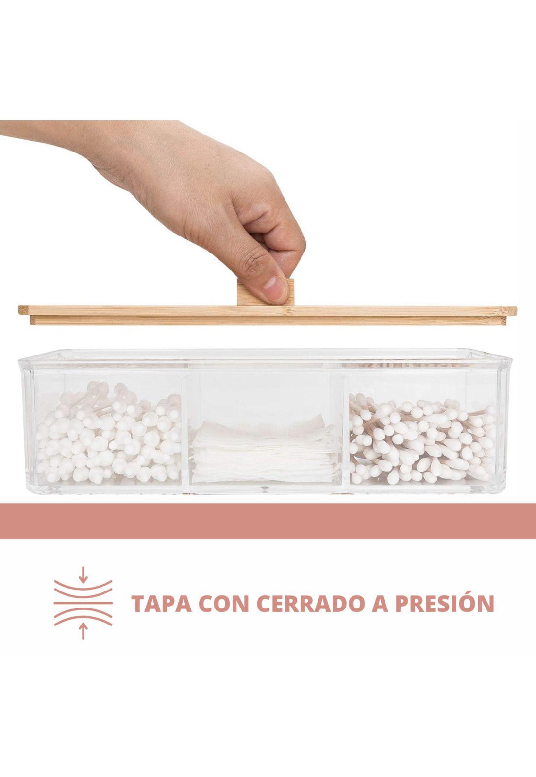 Organizador Cosmetiquero Caja Maquillaje Cosméticos Baño 3 Divisiones  -4
