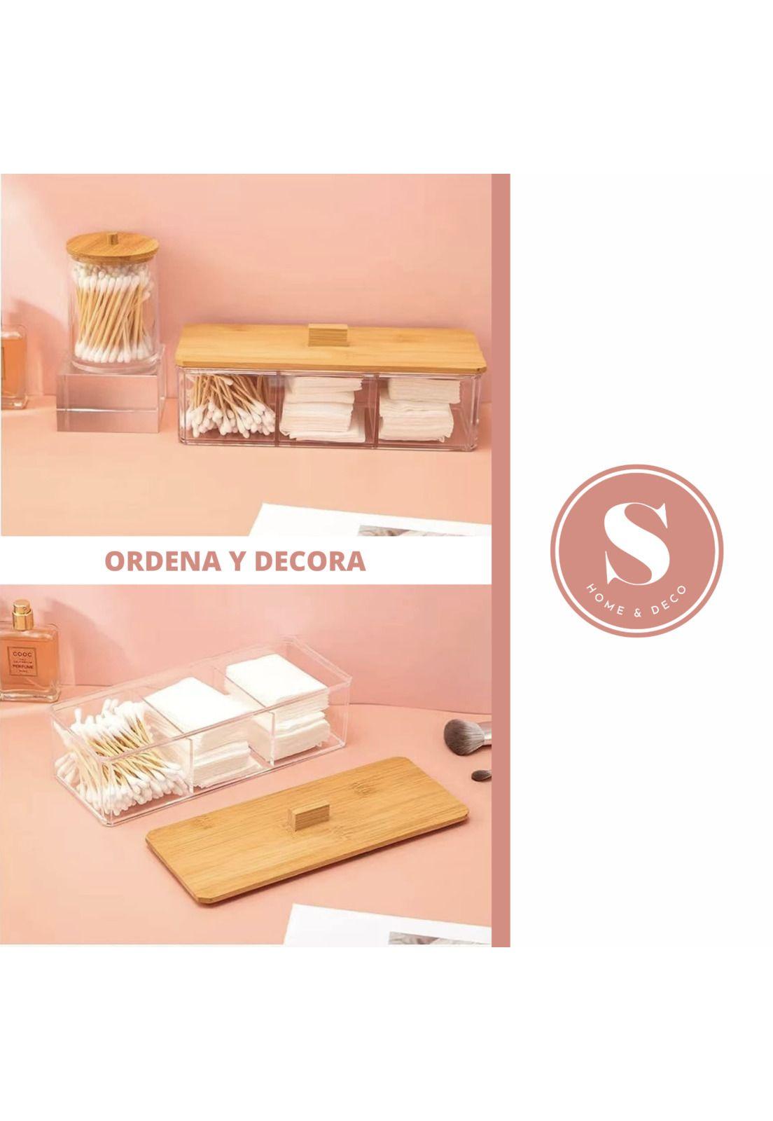 Organizador Cosmetiquero Caja Maquillaje Cosméticos Baño 3 Divisiones  -5