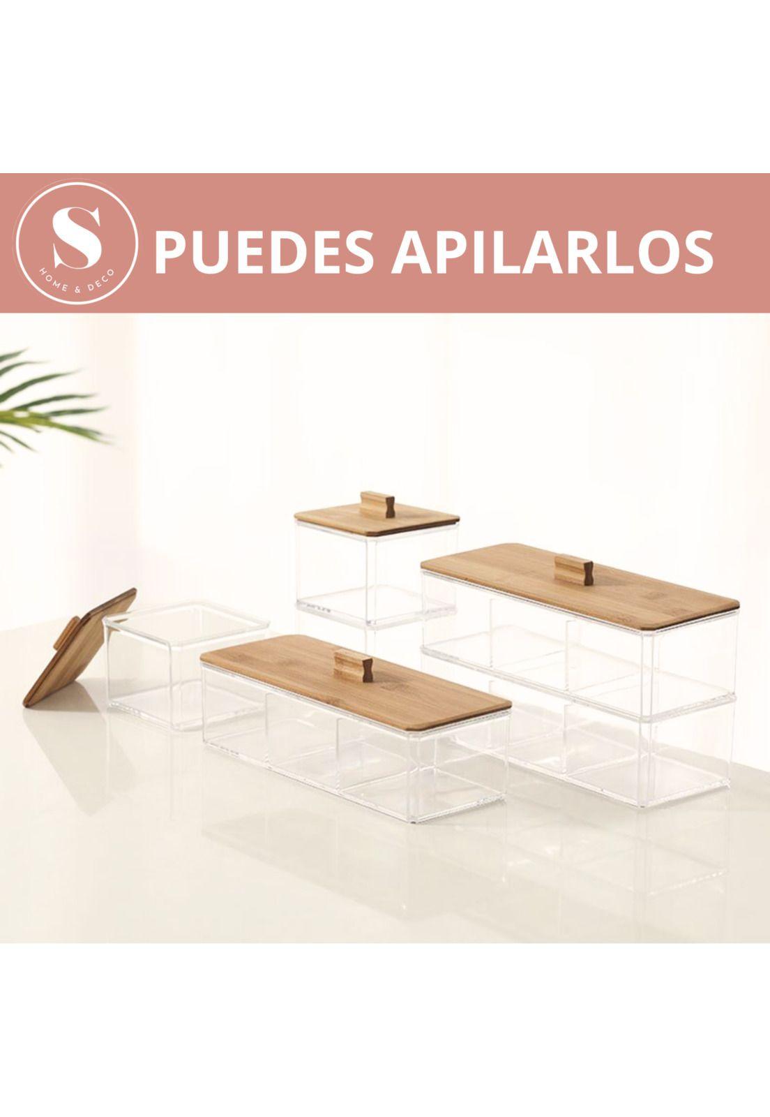 Organizador Cosmetiquero Caja Maquillaje Cosméticos Baño 3 Divisiones  -6