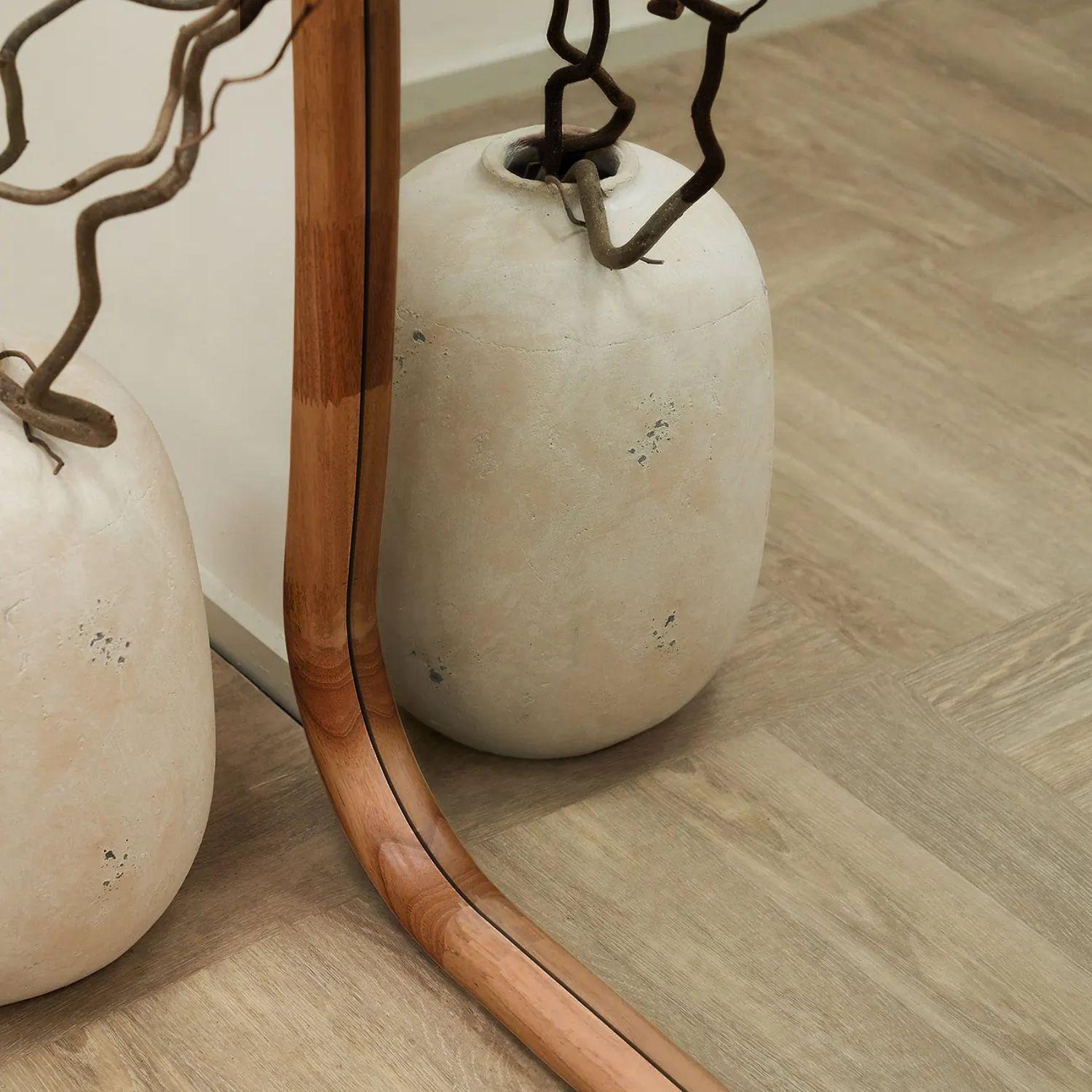 Espejo Irregular Cuerpo Entero Madera Color Roble 200x100cm-2