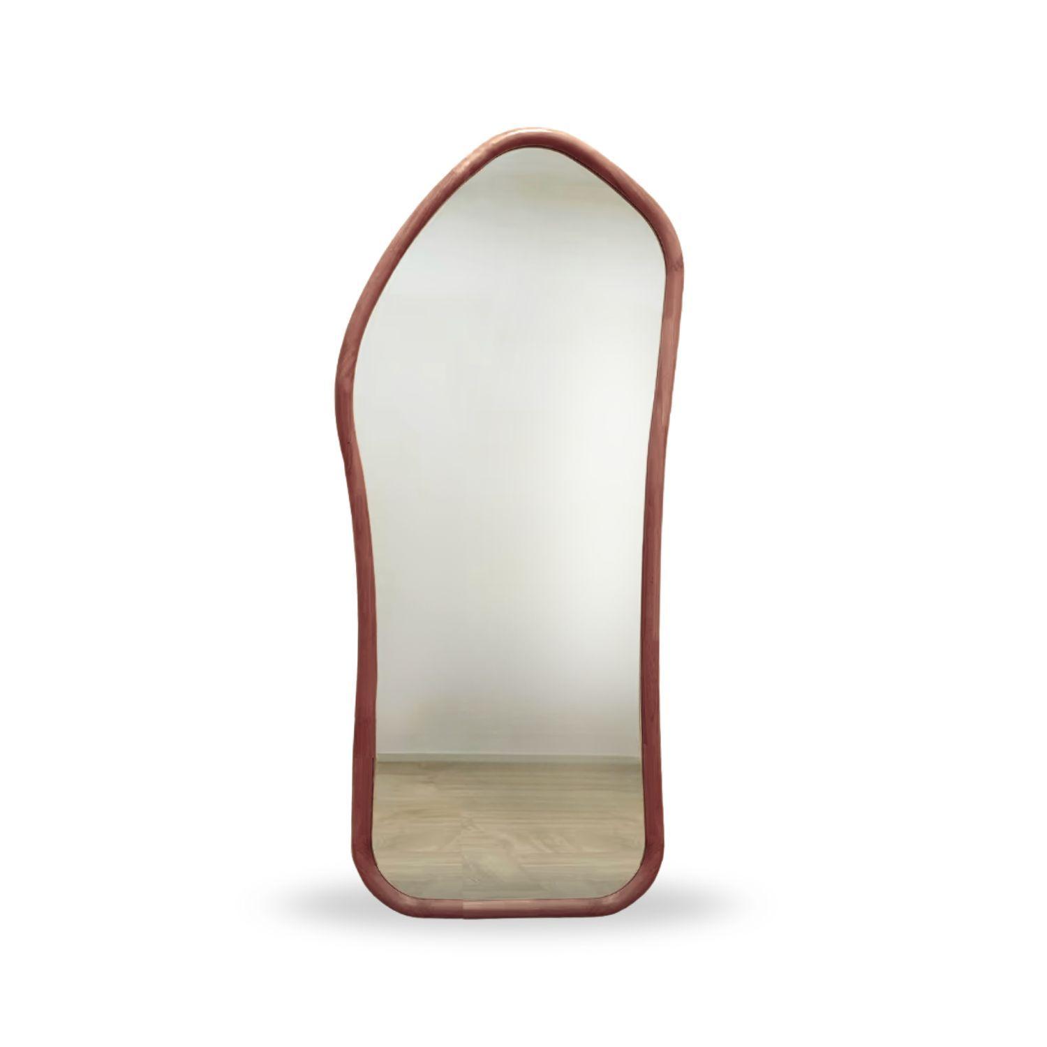 Espejo Irregular Cuerpo Entero Madera Color Roble 200x100cm-4