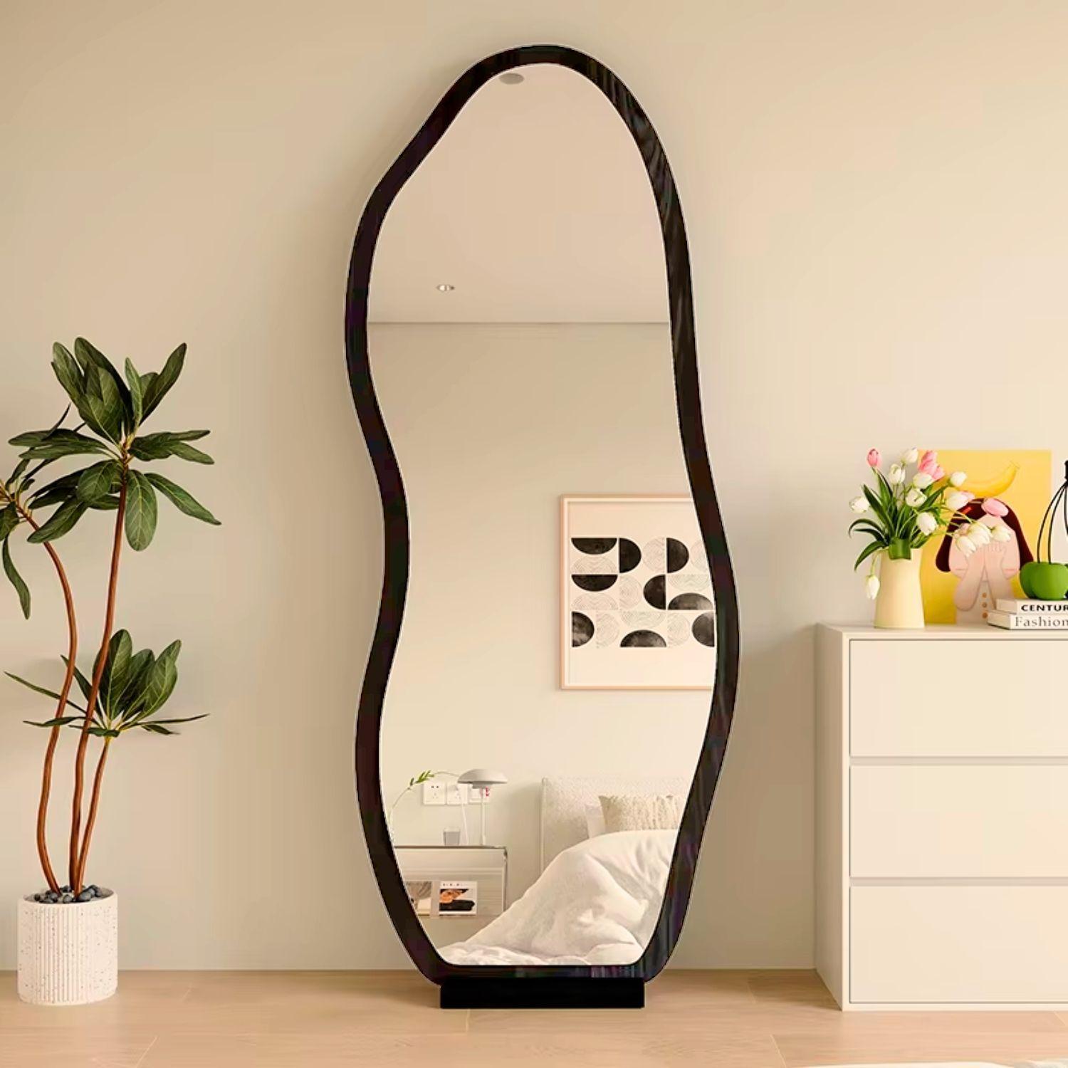 Espejo Irregular Cuerpo Entero  Ébano Negro 170x70cm-7