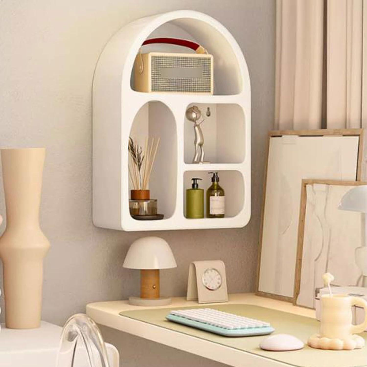 Estante  escandinavo con arco color marfil pequeño-2
