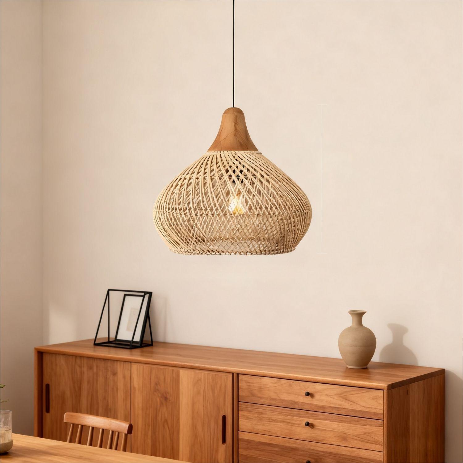 Lampara Colgante Rattan Claro Duna 50cm-0