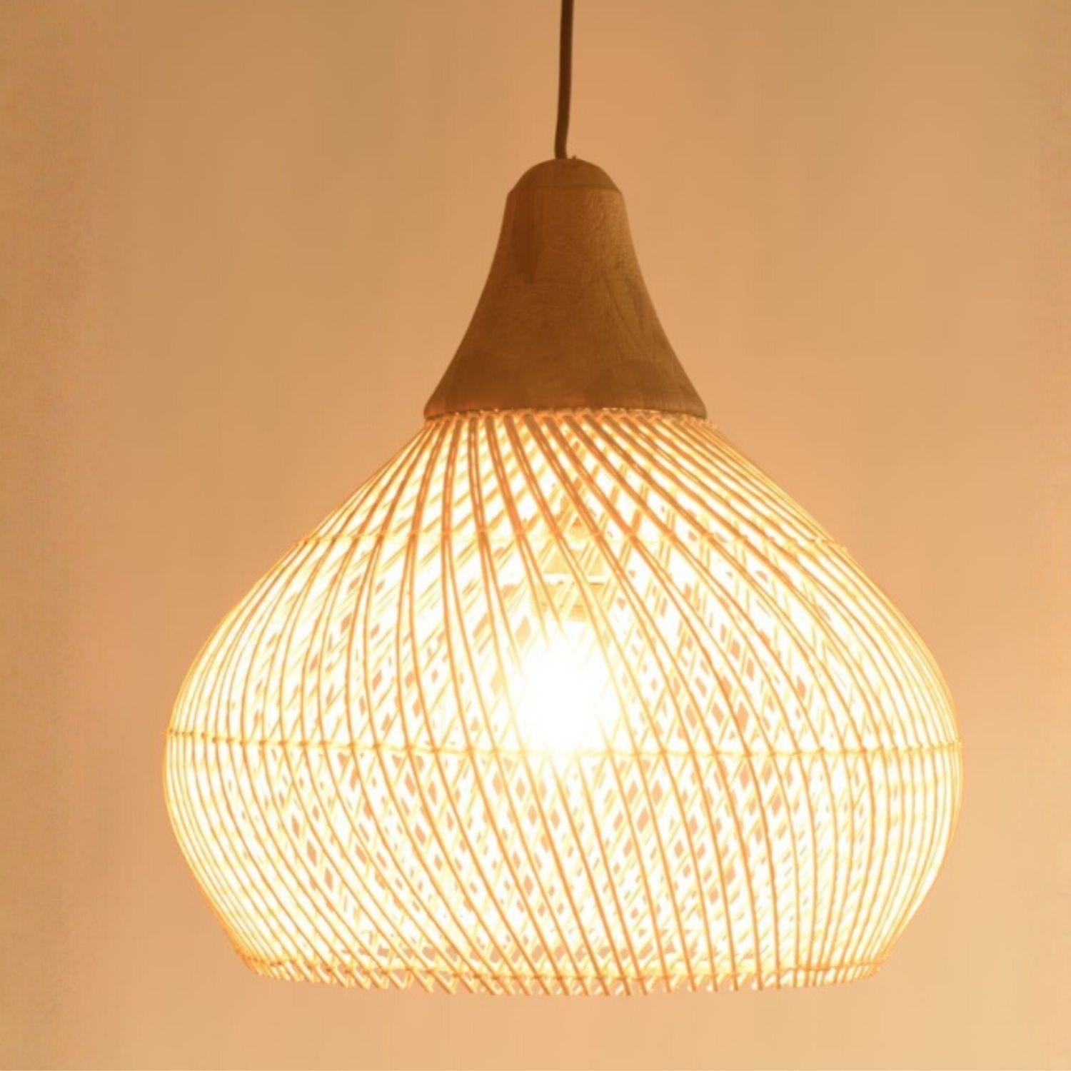 Lampara Colgante Rattan Claro Duna 50cm-1