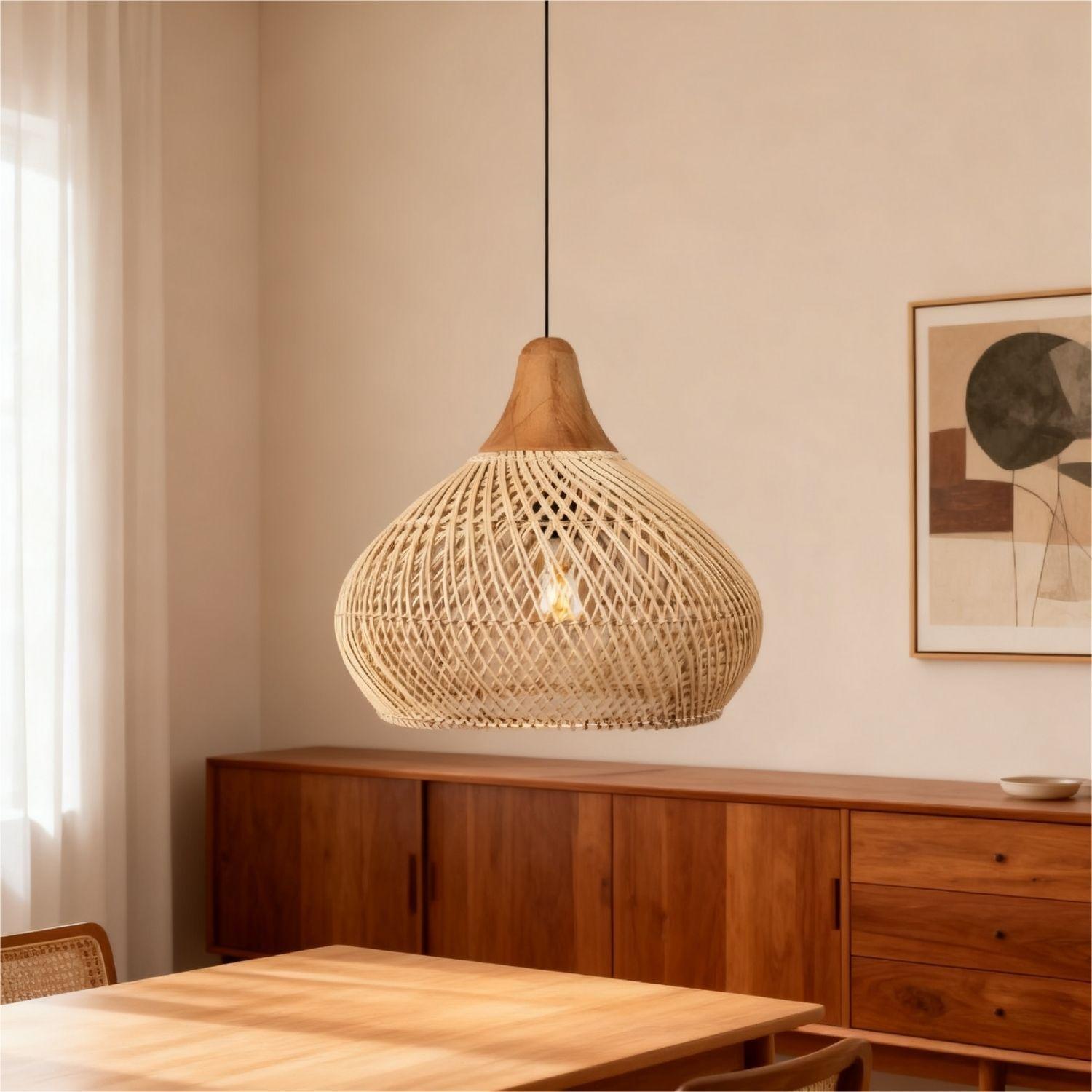 Lampara Colgante Rattan Claro Duna 50cm-4
