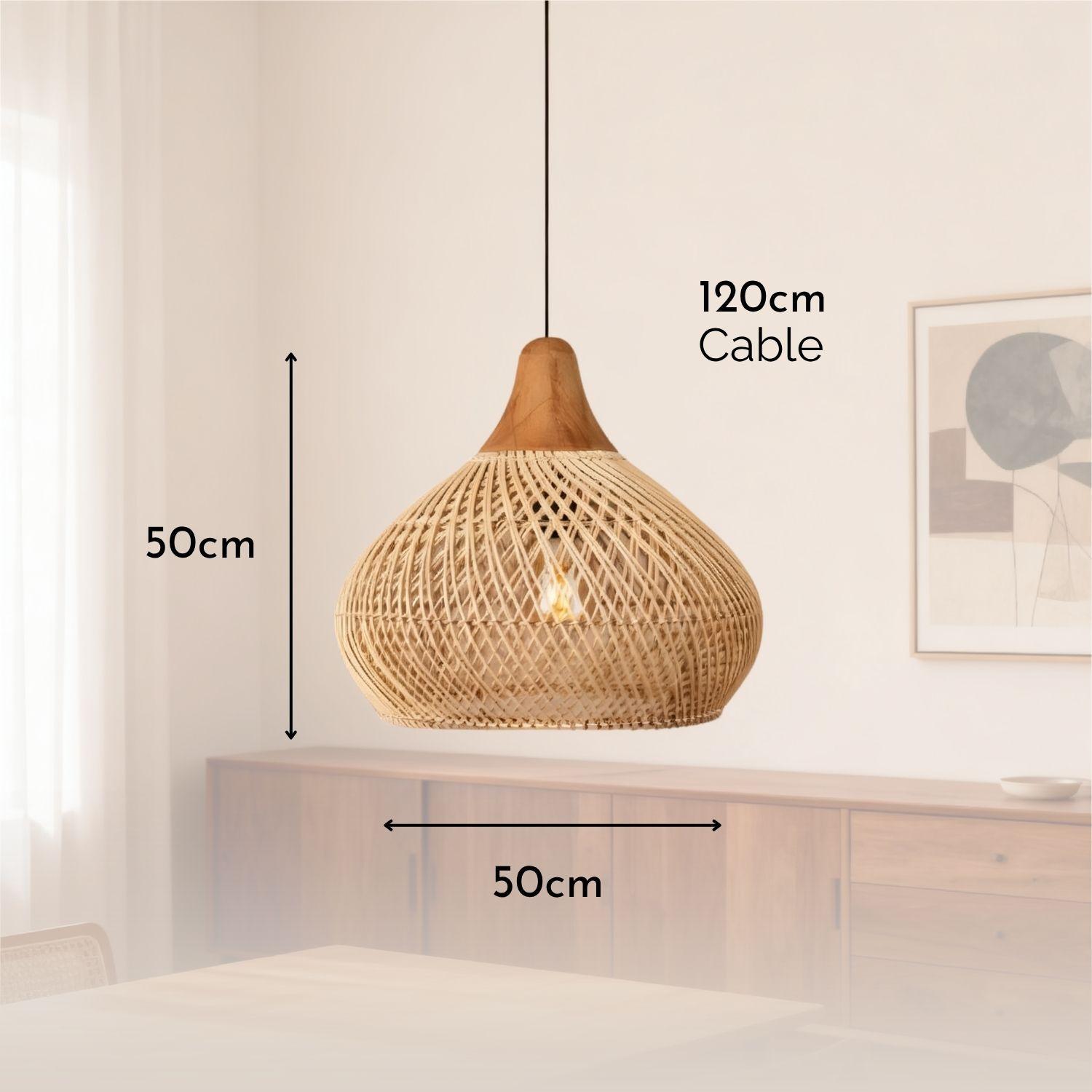 Lampara Colgante Rattan Claro Duna 50cm-9