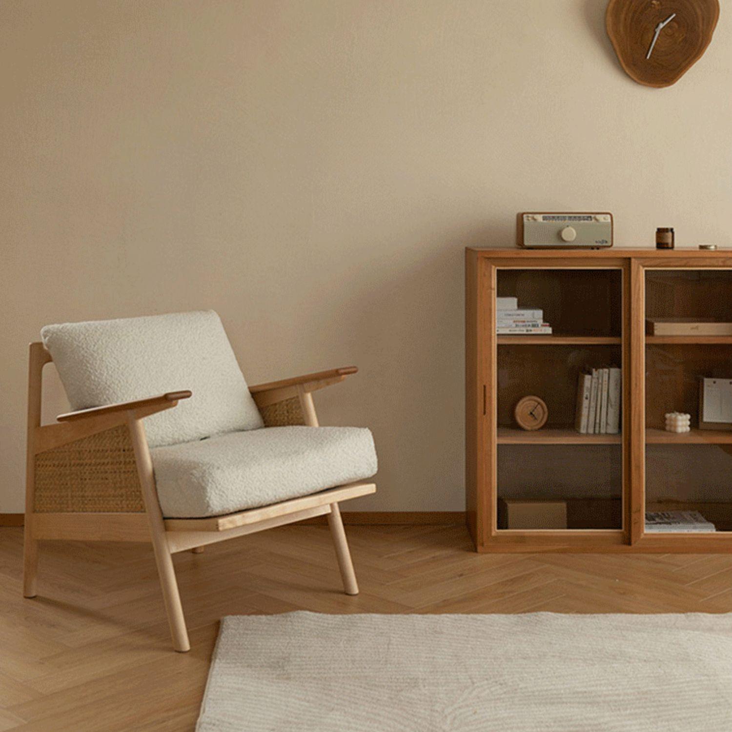 Sitial Madera Rattan Blanco Nórdico-2