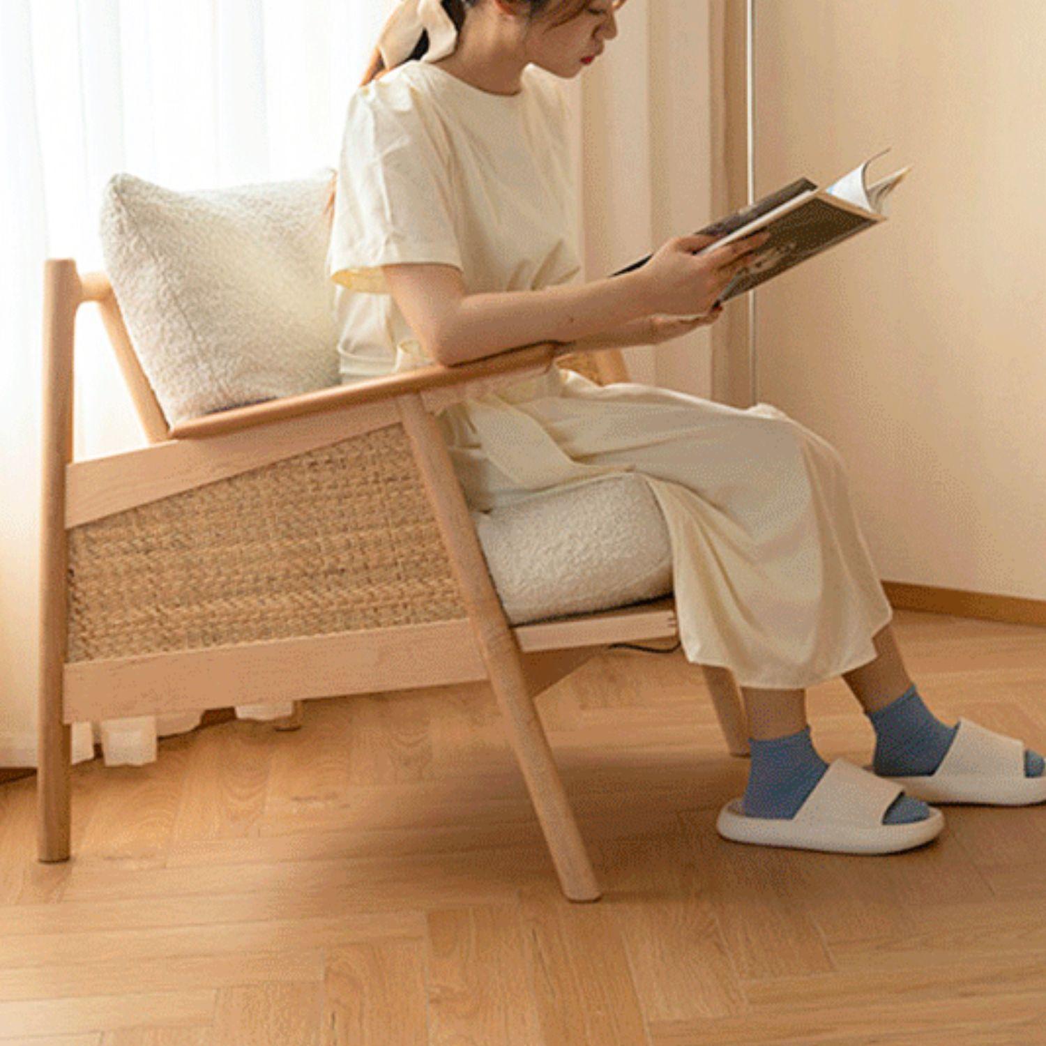 Sitial Madera Rattan Blanco Nórdico-8