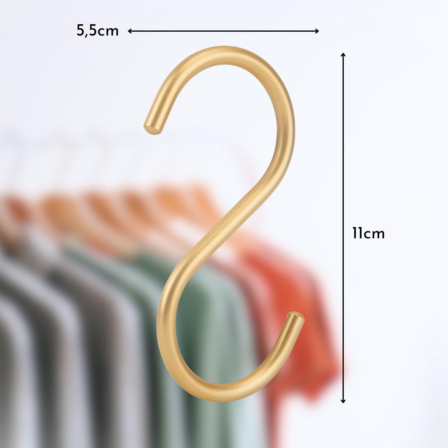 Set 10 Ganchos En Forma S Dorado 110x55mm Aluminio Dorado oscuro-6