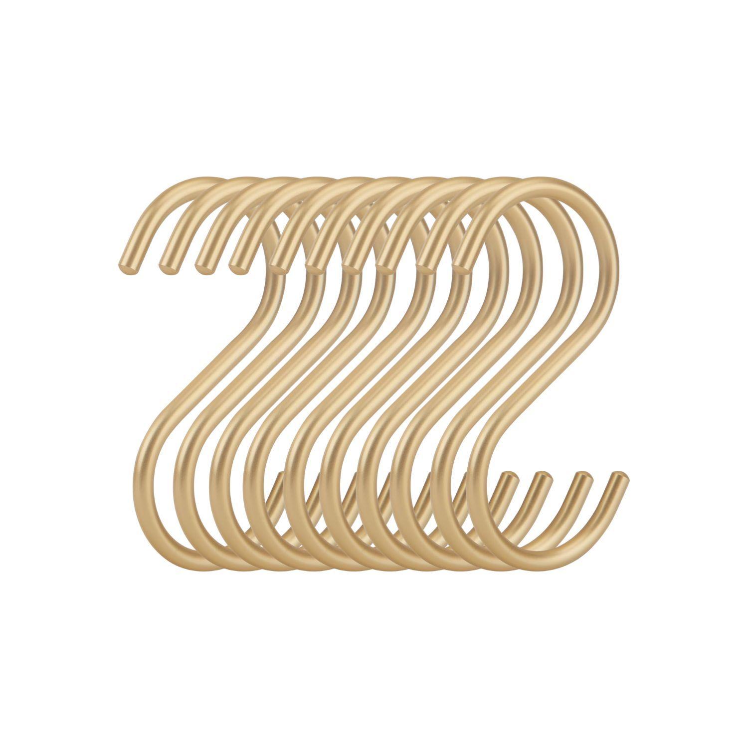 Set 10 Ganchos En Forma S Dorado 110x55mm Aluminio Dorado oscuro-8