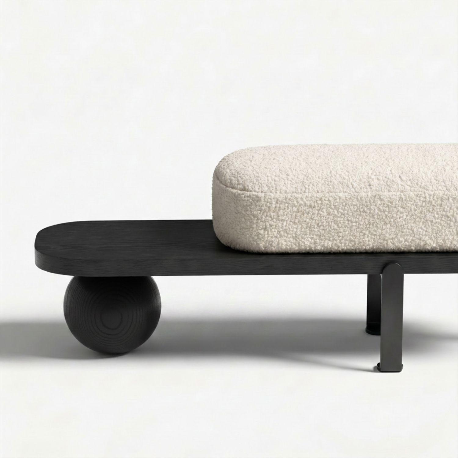 Taburete Madera Maciza Negro Rectangular-2