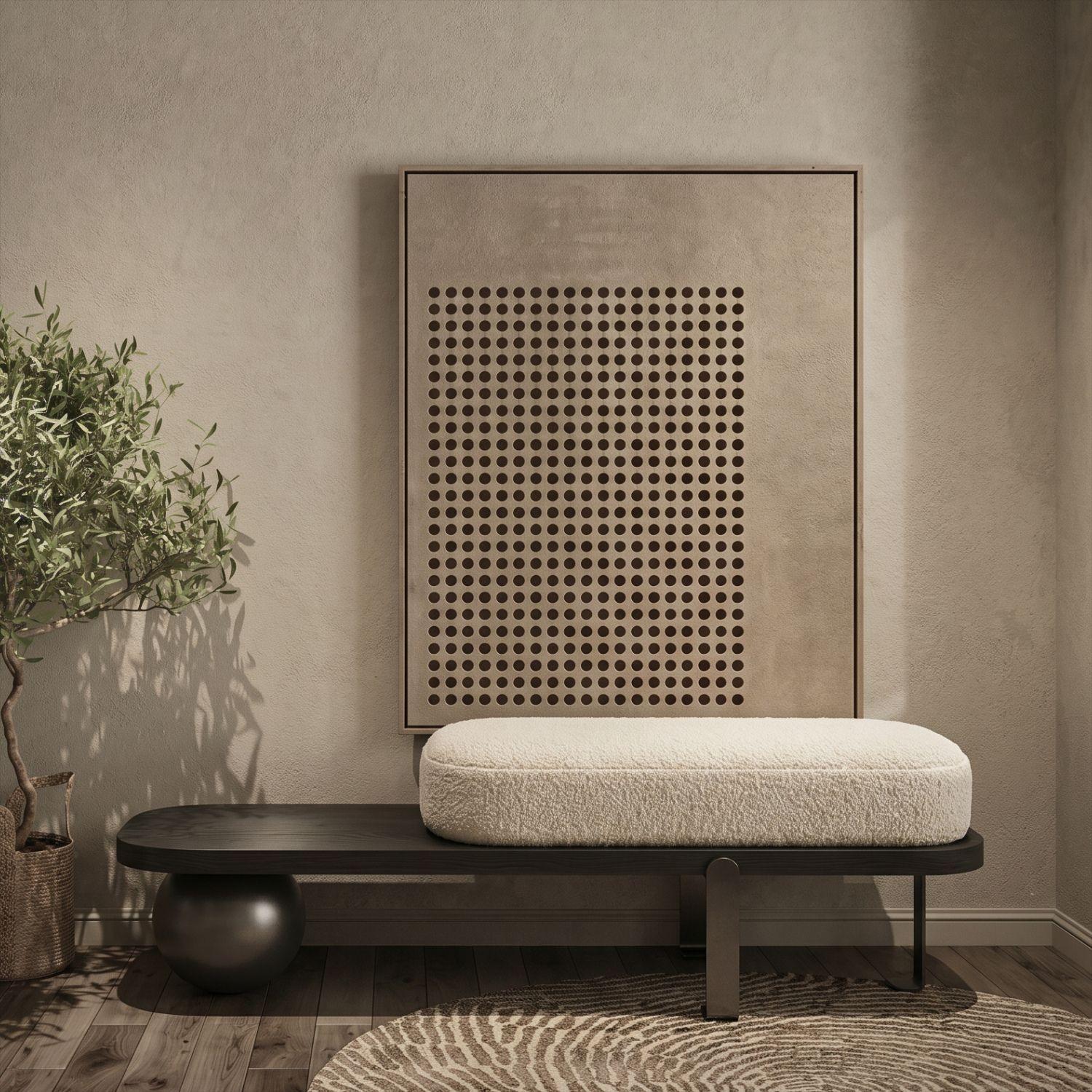Taburete Madera Maciza Negro Rectangular-4