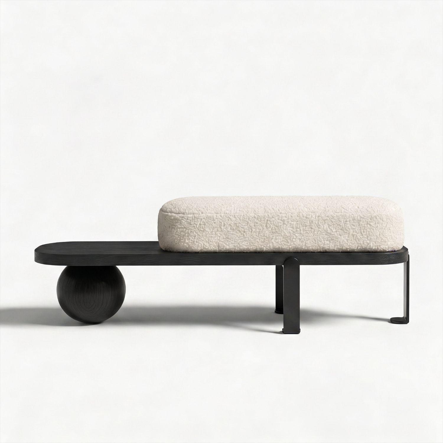 Taburete Madera Maciza Negro Rectangular-8