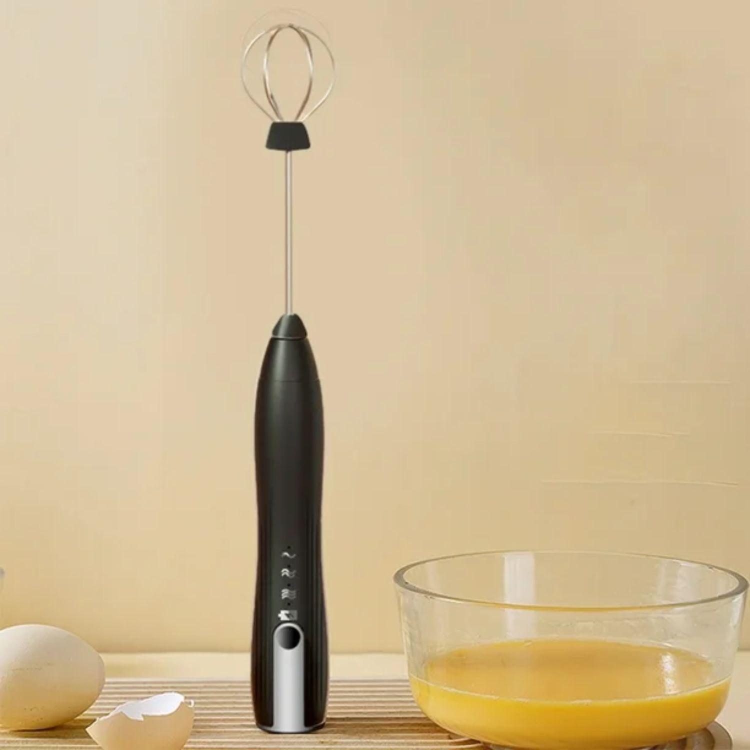 Espumador batidor de leche y café inalámbrico con soporte-4