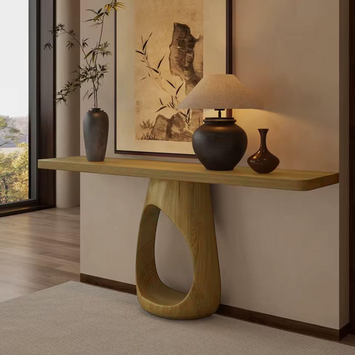 Mesa Arrimo Nido Madera Maciza Tonos Roble-4