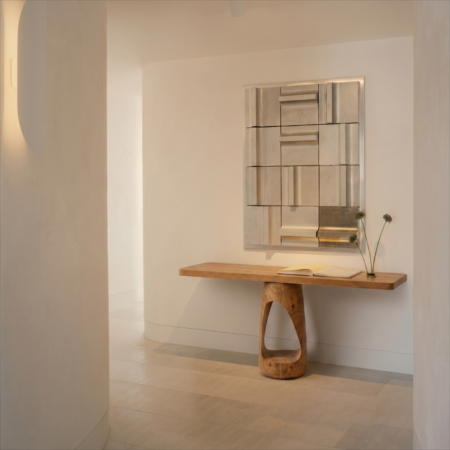 Mesa Arrimo Nido Madera Maciza Tonos Roble-4