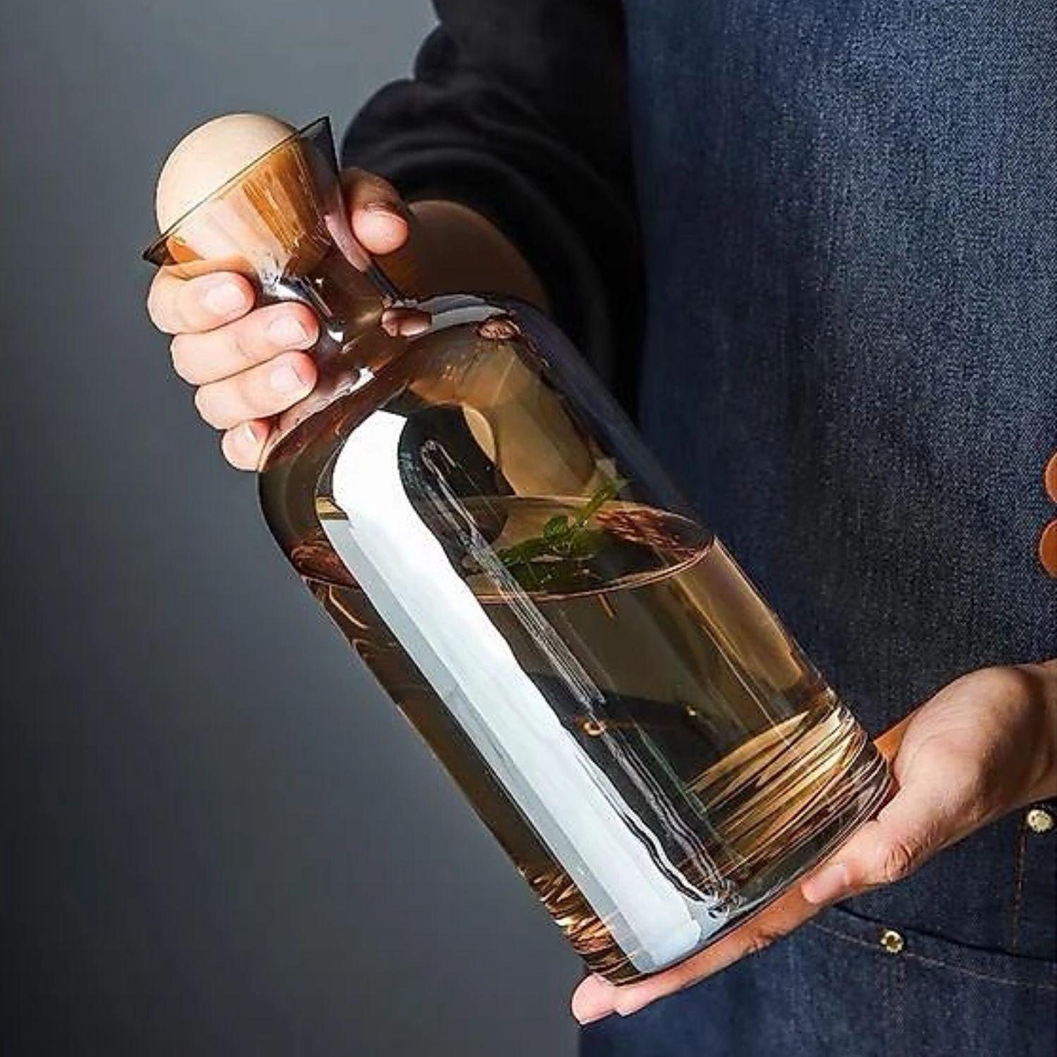 Jarra de Vidrio Decantador Lujoso 4 vasos Ambar-7